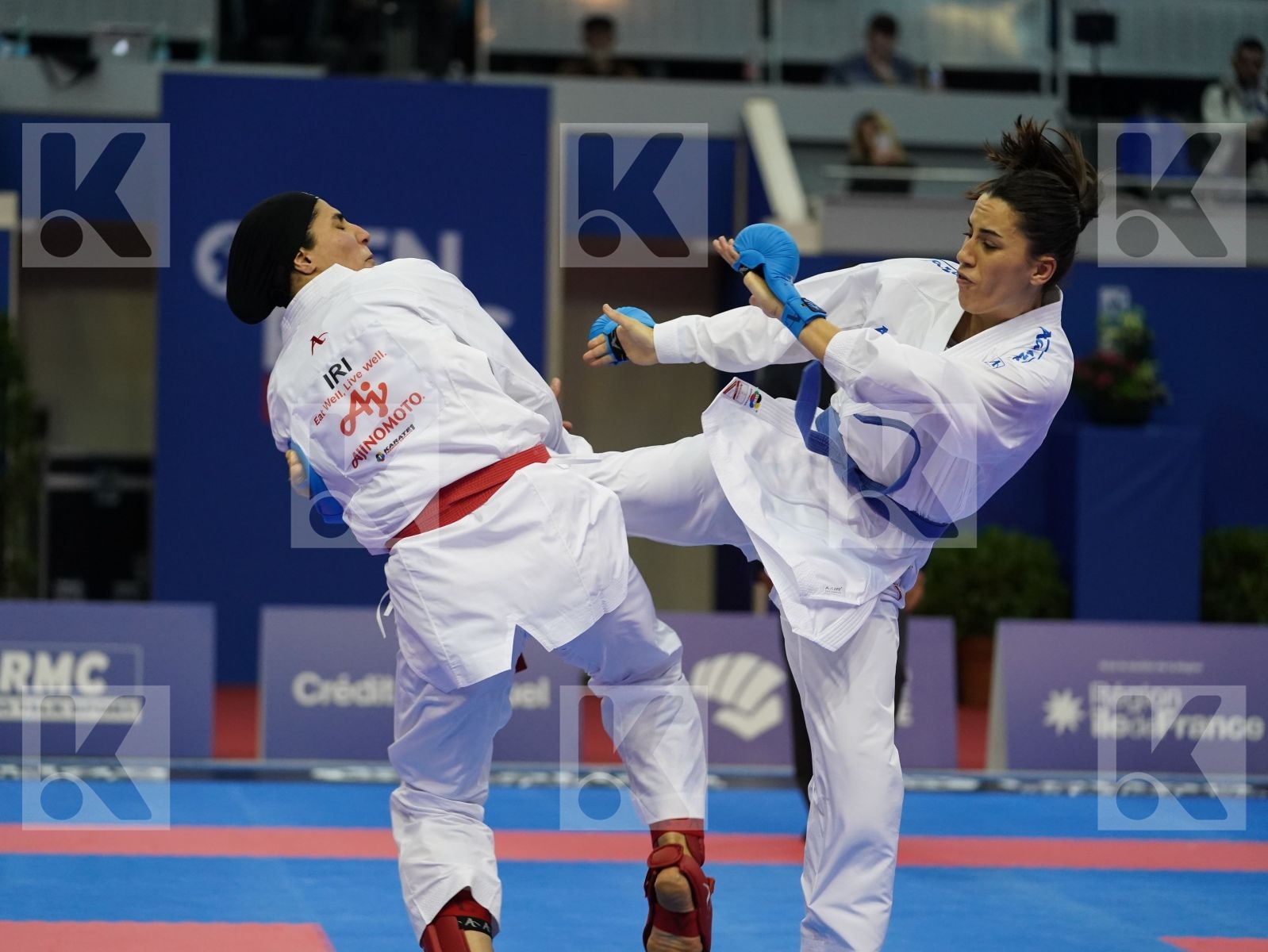 ABBASALI HAMIDEH (IRAN) vs HOCAOGLU AKYOL MELTEM (TURKEY) in Senior Kumite 68+ Kg - Gold bout