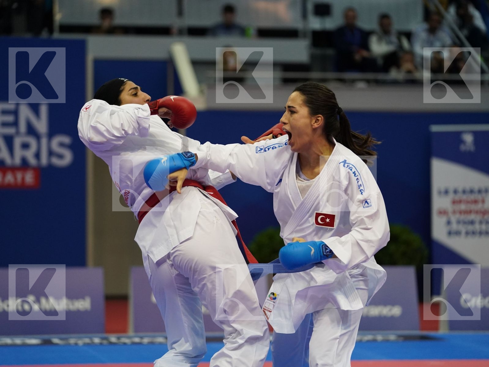 ABBASALI HAMIDEH (IRAN) vs HOCAOGLU AKYOL MELTEM (TURKEY) in Senior Kumite 68+ Kg - Gold bout