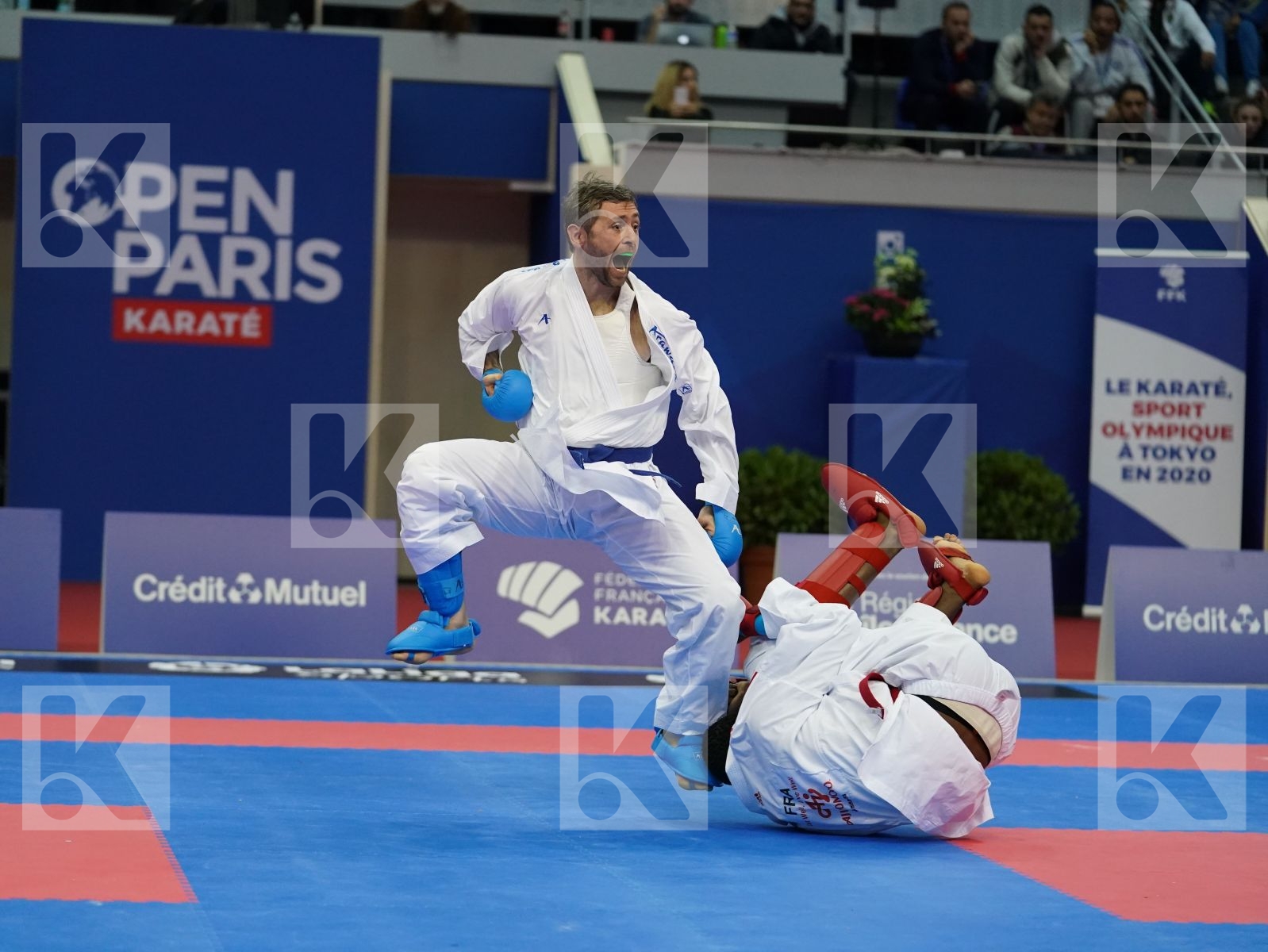 JACQUET DNYLSON (FRANCE) vs ARKANIA GOGITA (GEORGIA) in Senior Kumite 84+ Kg - Gold bout