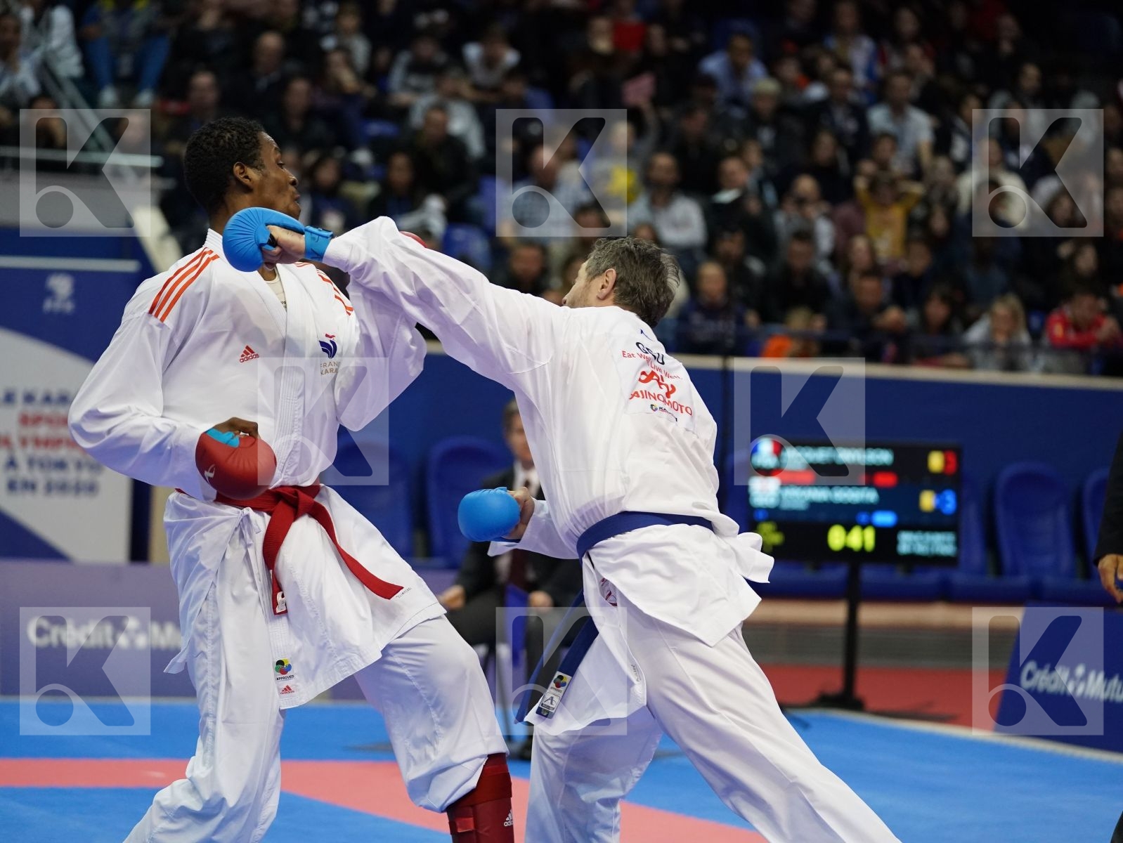 JACQUET DNYLSON (FRANCE) vs ARKANIA GOGITA (GEORGIA) in Senior Kumite 84+ Kg - Gold bout