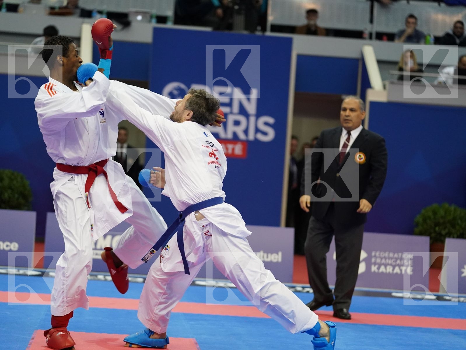 JACQUET DNYLSON (FRANCE) vs ARKANIA GOGITA (GEORGIA) in Senior Kumite 84+ Kg - Gold bout