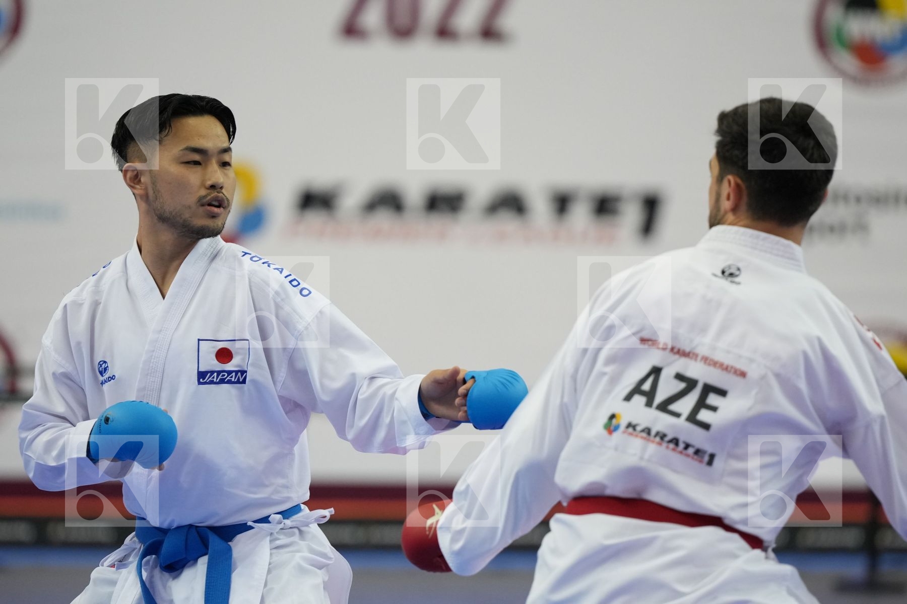 Kumite bronze bout featuring AGHALARZADE TURAL & Nakano Soichiro