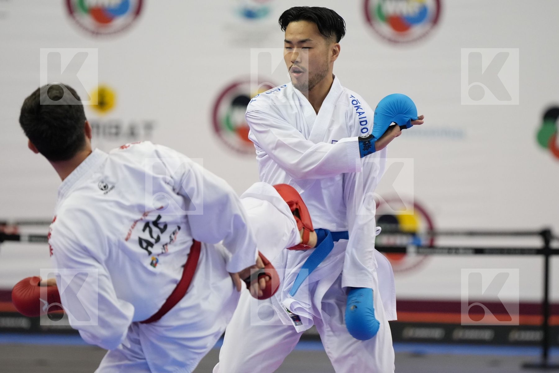 Kumite bronze bout featuring AGHALARZADE TURAL & Nakano Soichiro