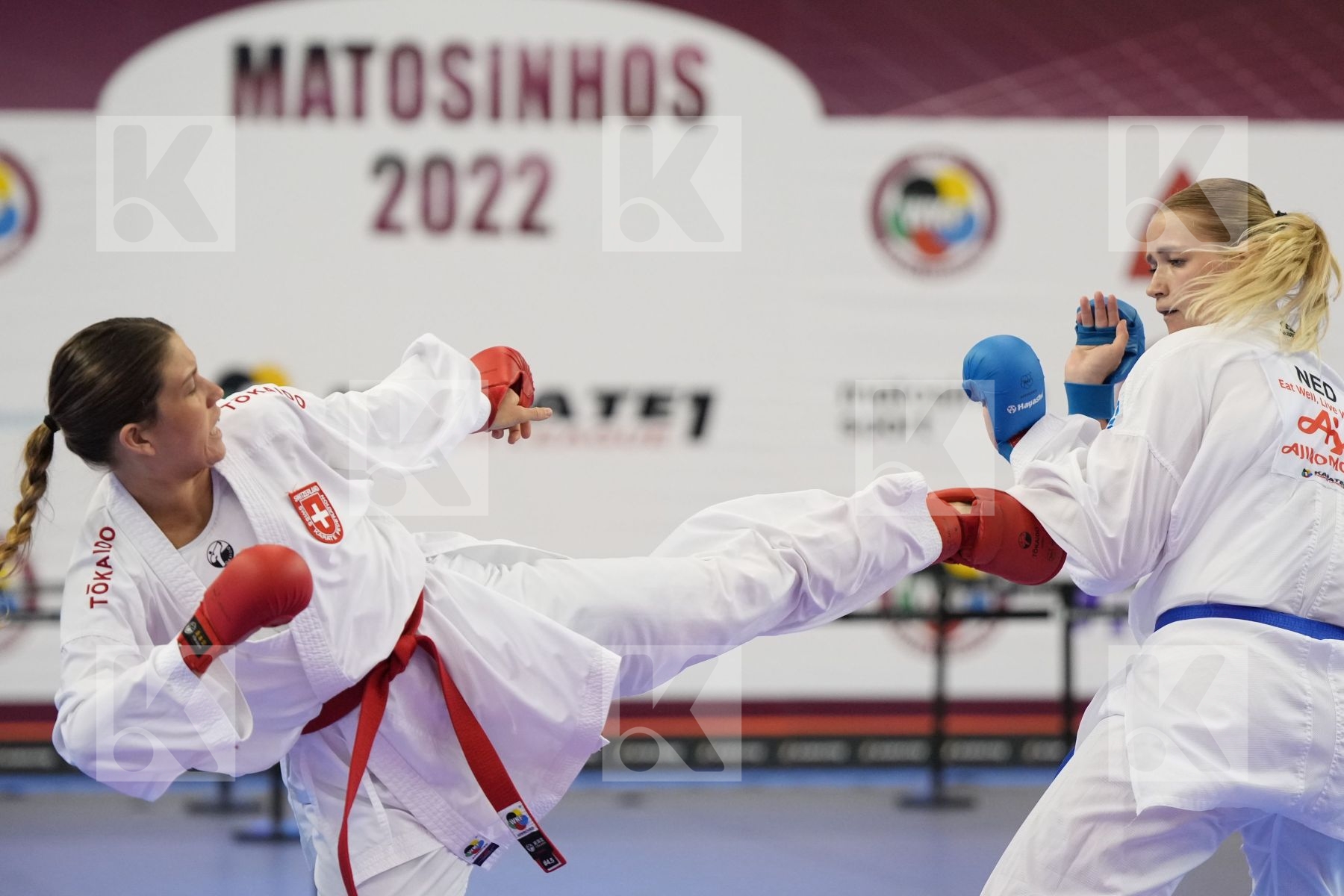 Kumite bronze bout featuring Creemers Ingrid & KAUFMANN FABIENNE