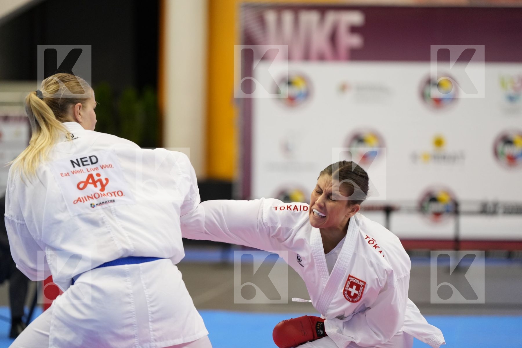 Kumite bronze bout featuring Creemers Ingrid & KAUFMANN FABIENNE