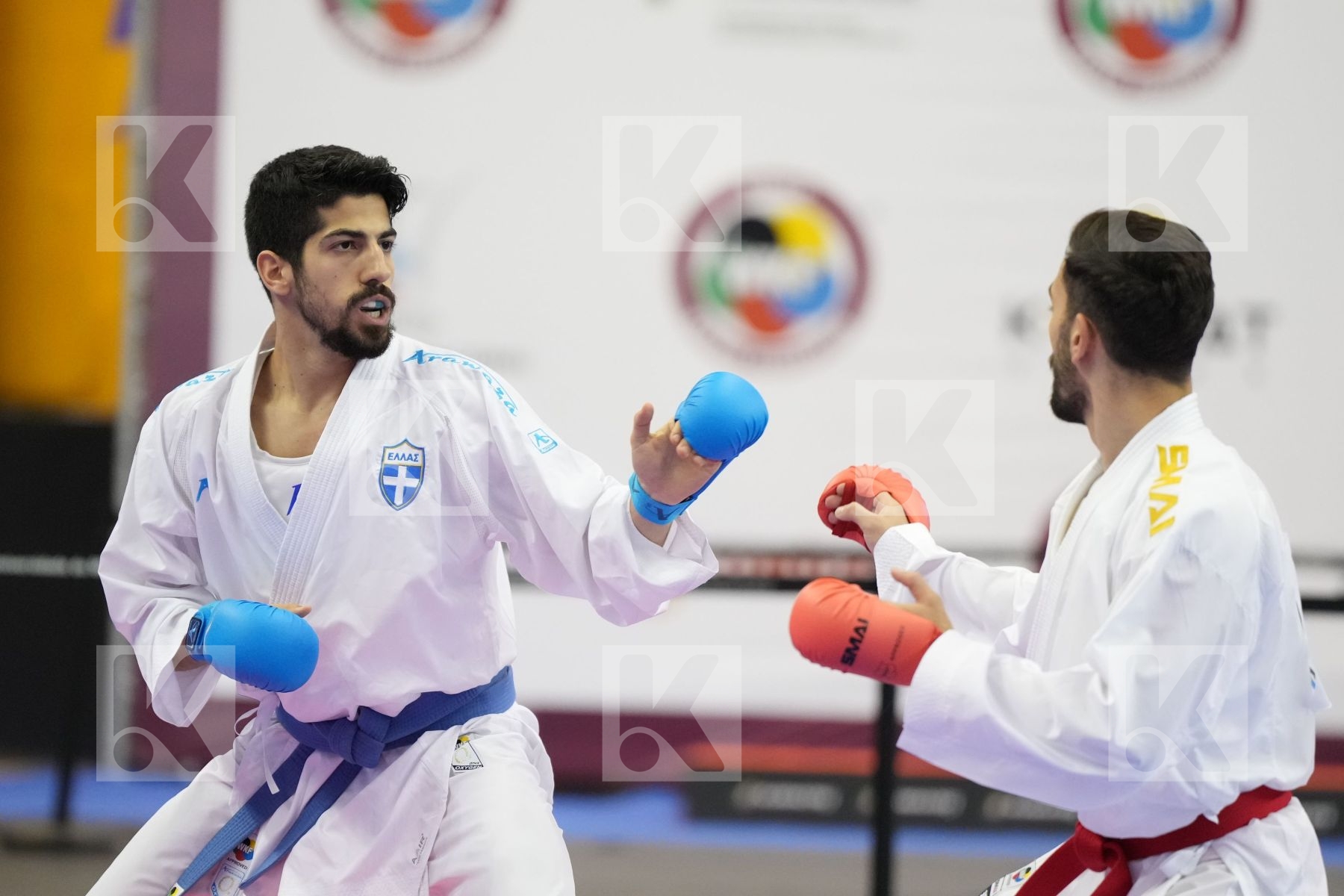 Kumite final bout featuring CRESCENZO ANGELO & XENOS CHRISTOS-STEFANOS