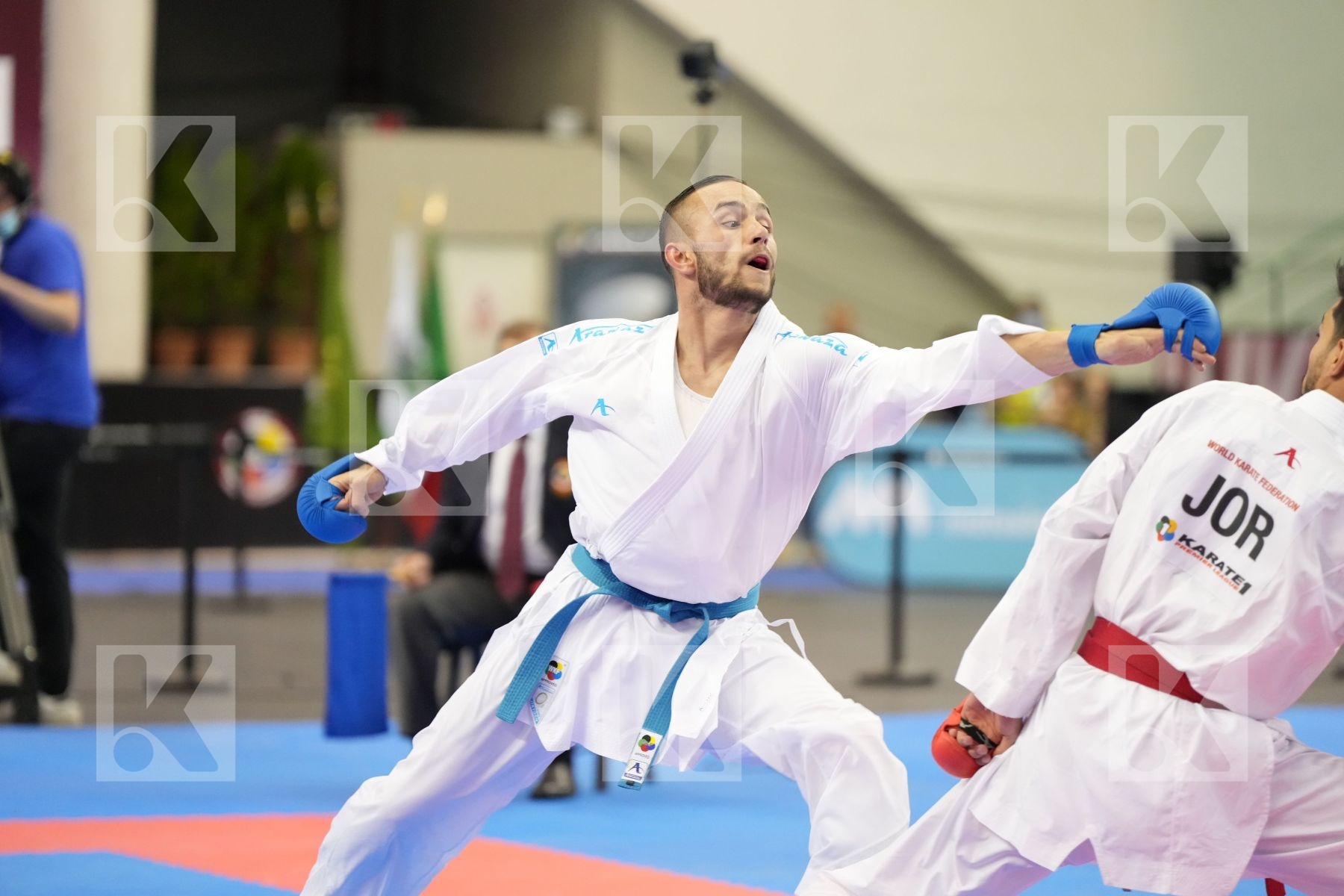 Kumite final bout featuring ALMASATFA ABDEL RAHMAN & DA COSTA STEVEN