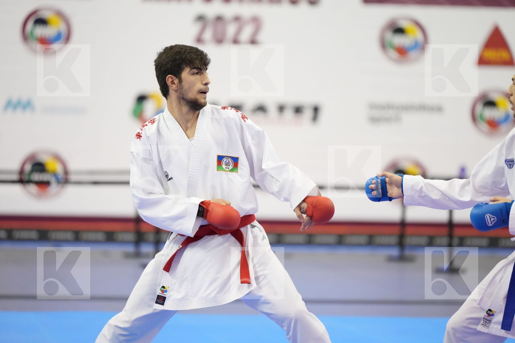 Kumite final bout featuring AGHAYEV FARID & DE VIVO DANIELE