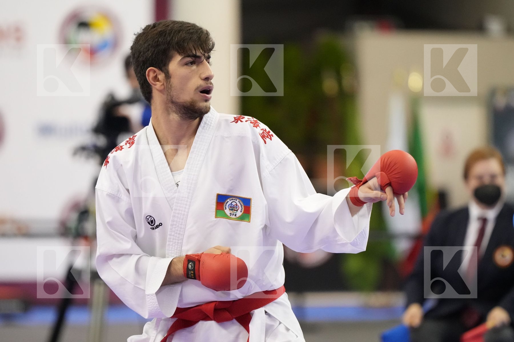 Kumite final bout featuring AGHAYEV FARID & DE VIVO DANIELE