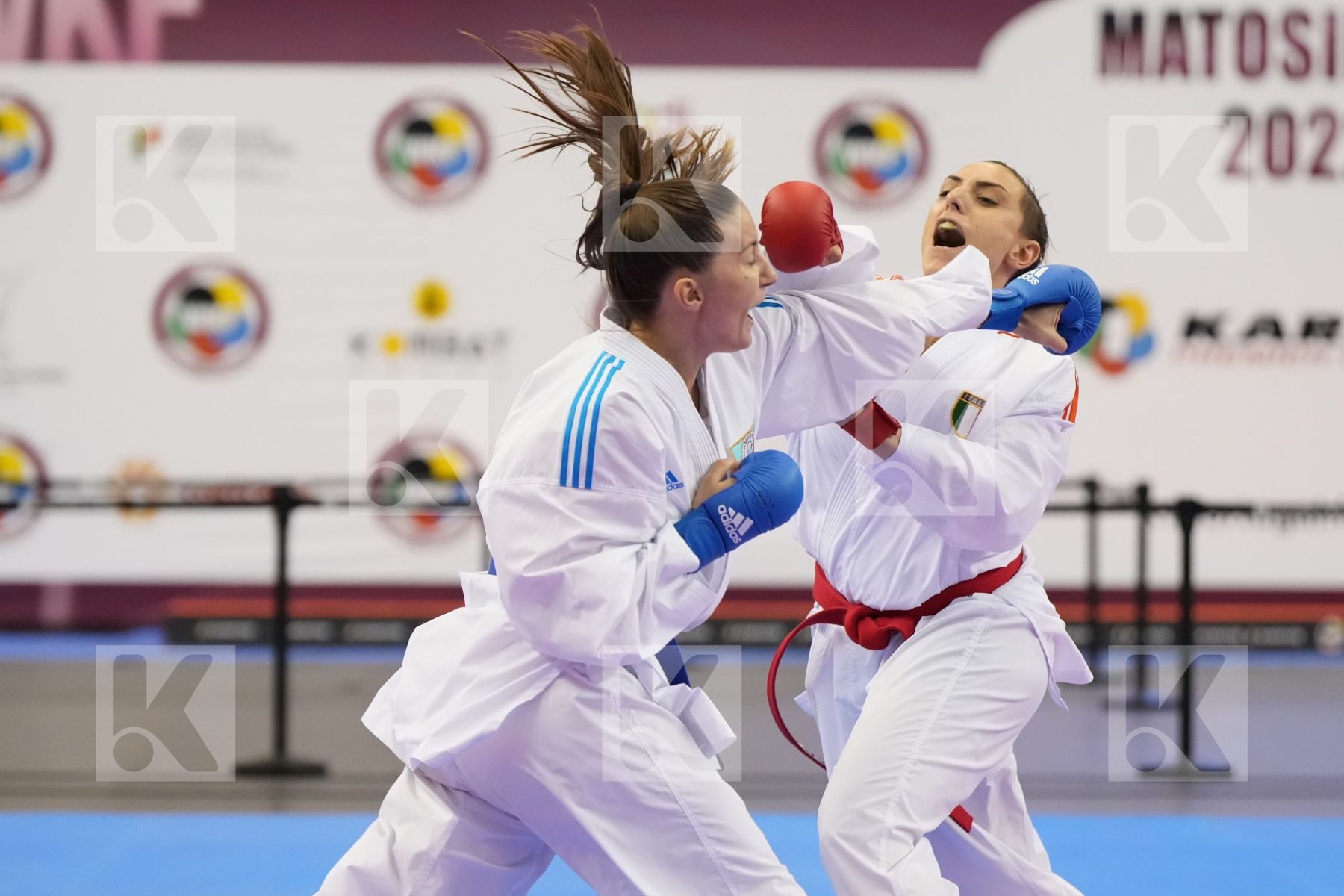 Kumite final bout featuring SEMERARO SILVIA & ZARETSKA IRINA