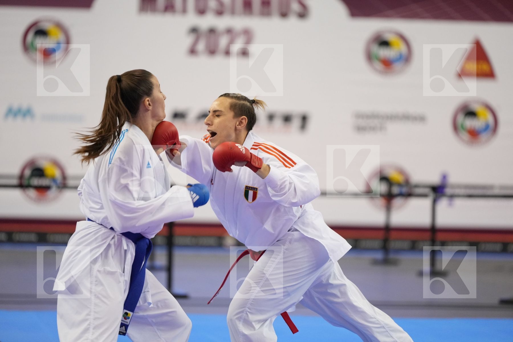 Kumite final bout featuring SEMERARO SILVIA & ZARETSKA IRINA