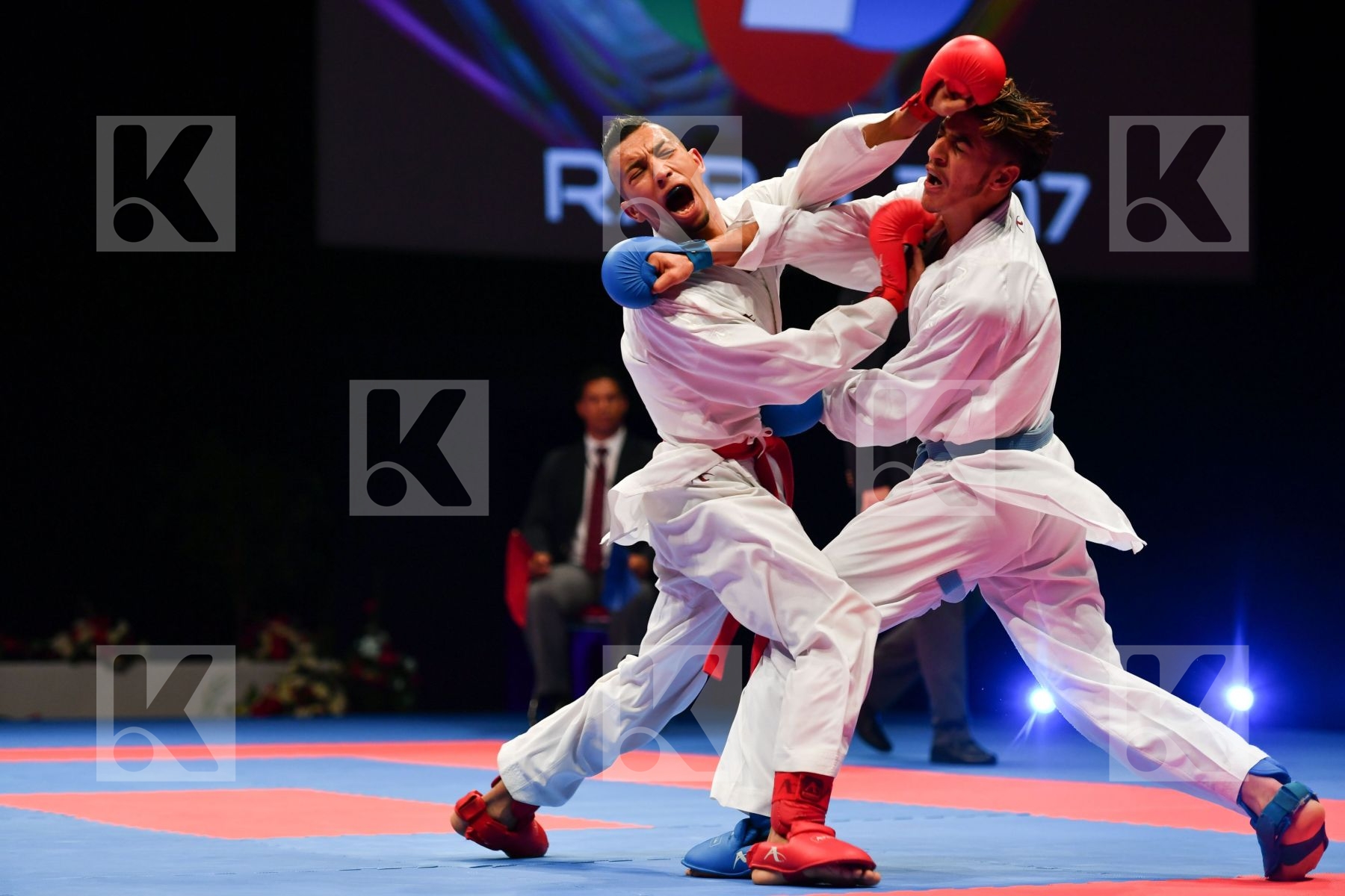 Male kumite -60 kg Morocco Takzima Aymane Taoussi Mohammed
