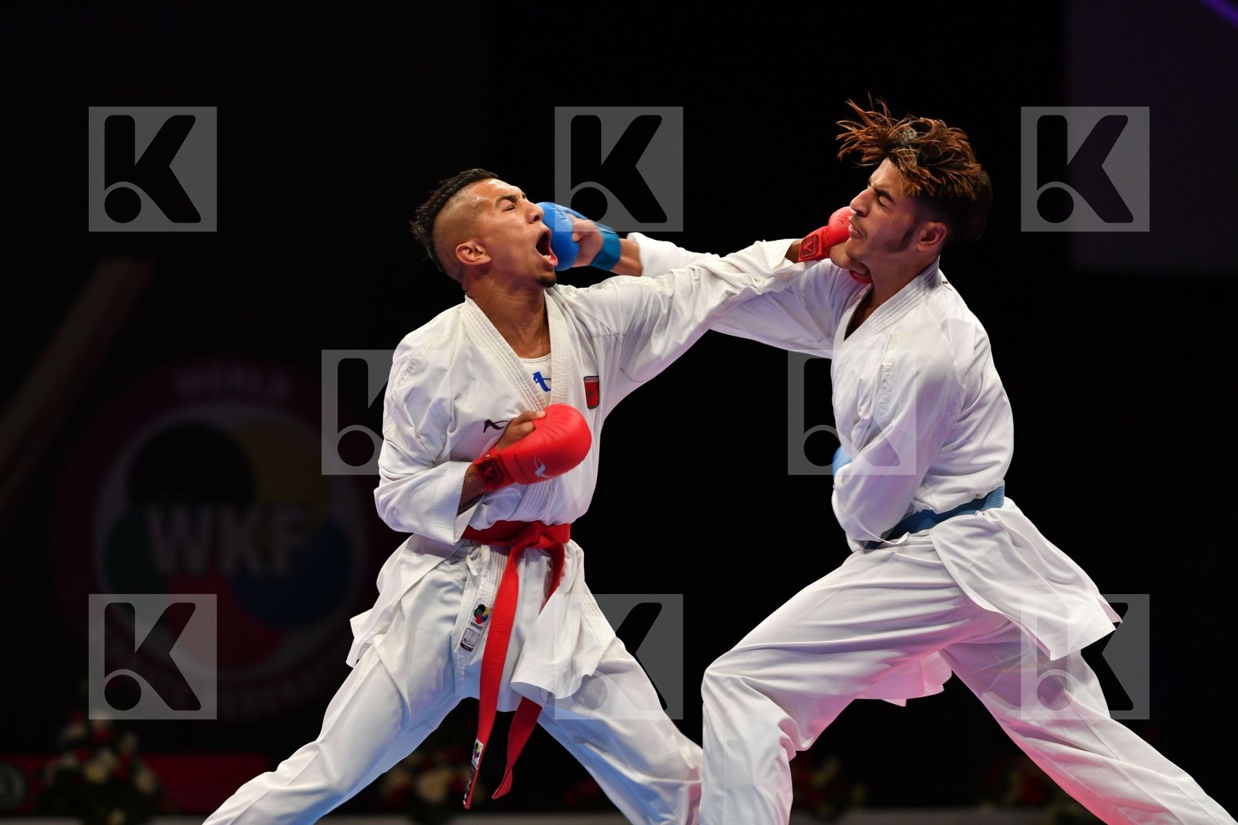 Male kumite -60 kg Morocco Takzima Aymane Taoussi Mohammed