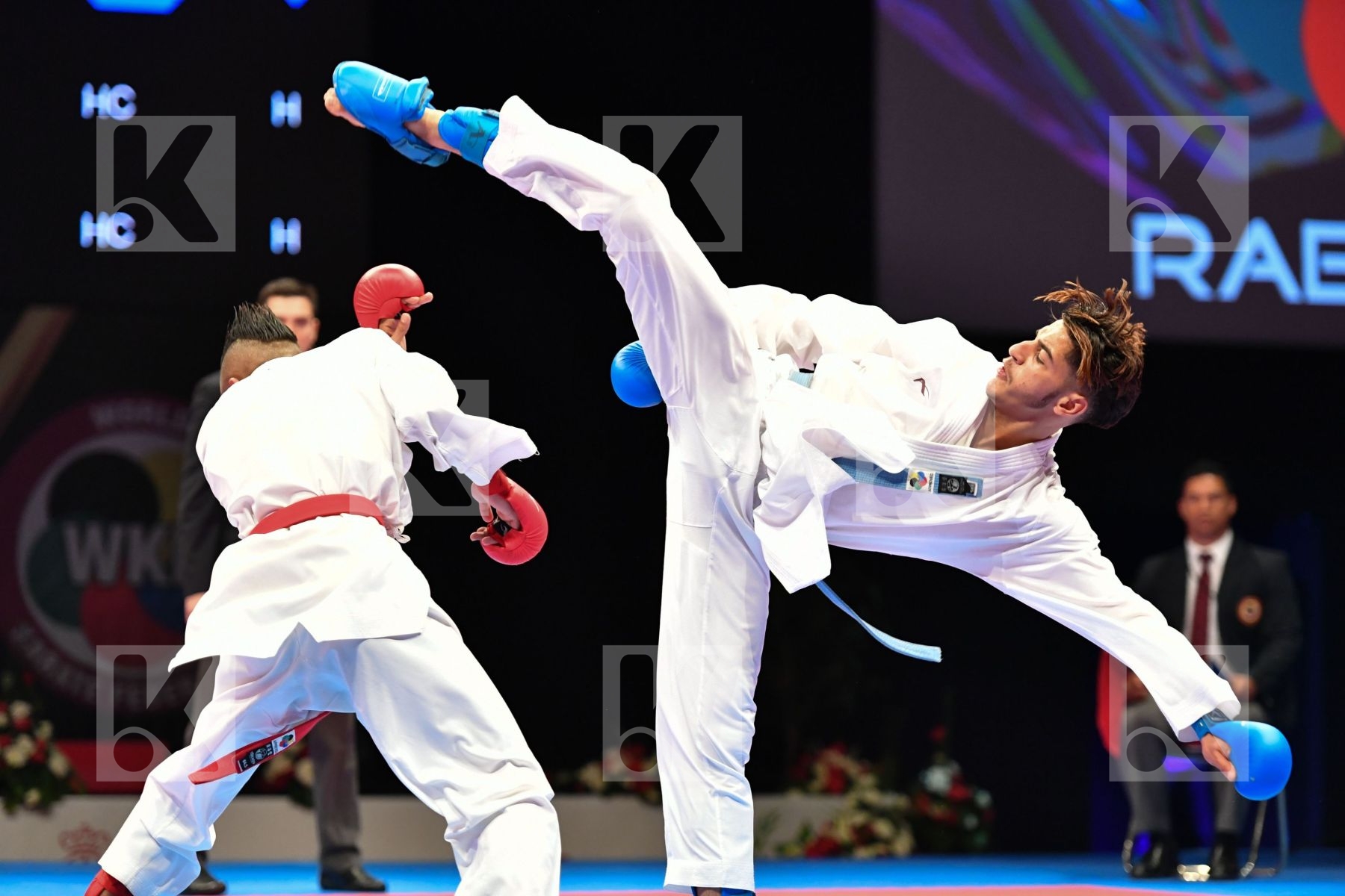 Male kumite -60 kg Morocco Takzima Aymane Taoussi Mohammed
