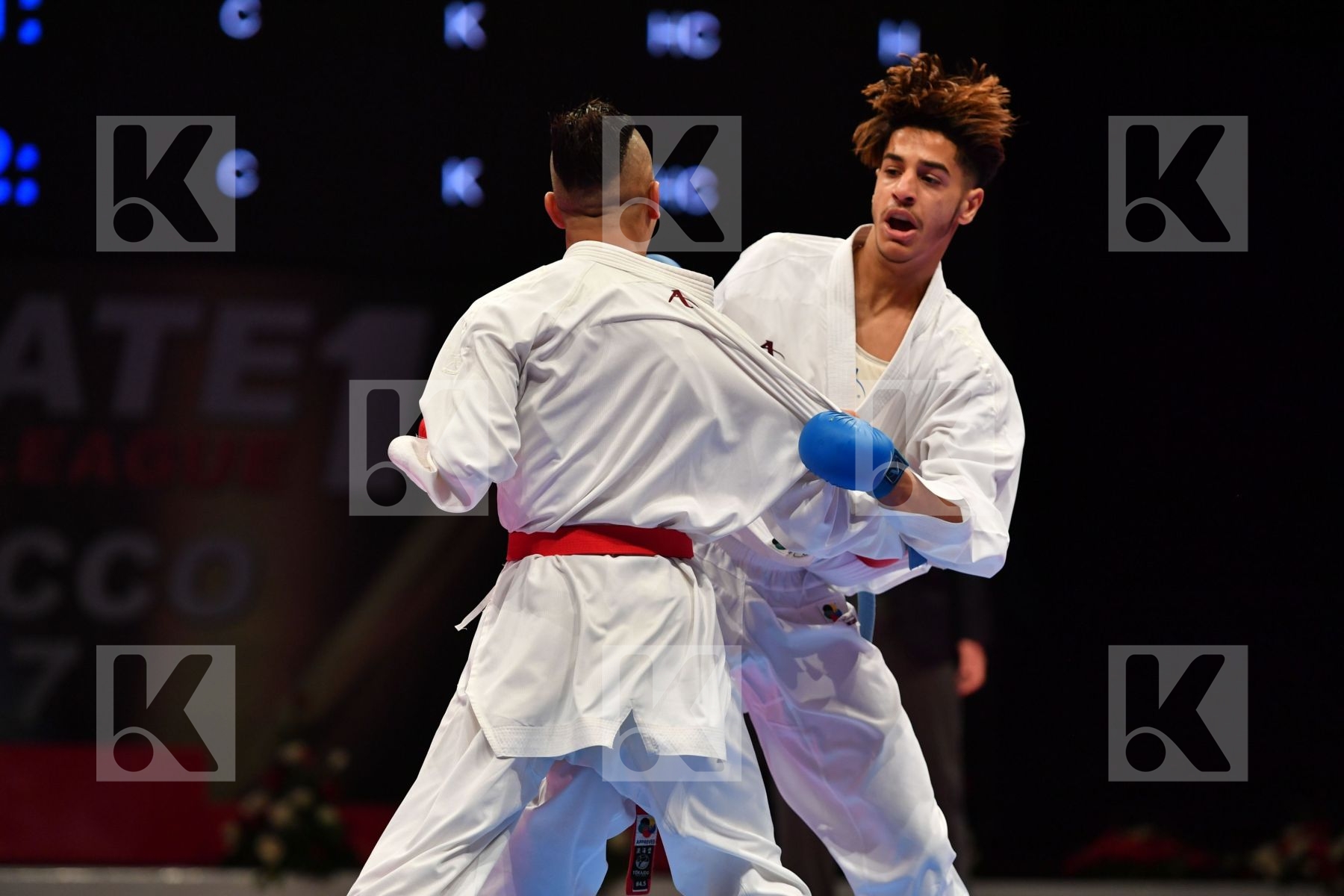 Male kumite -60 kg Morocco Takzima Aymane Taoussi Mohammed