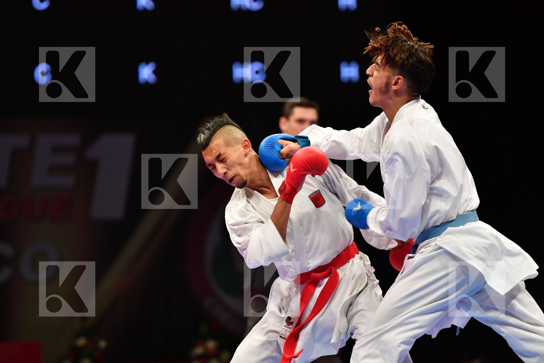 Male kumite -60 kg Morocco Takzima Aymane Taoussi Mohammed