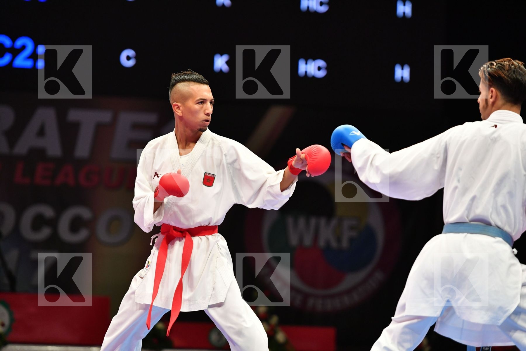 Male kumite -60 kg Morocco Takzima Aymane Taoussi Mohammed