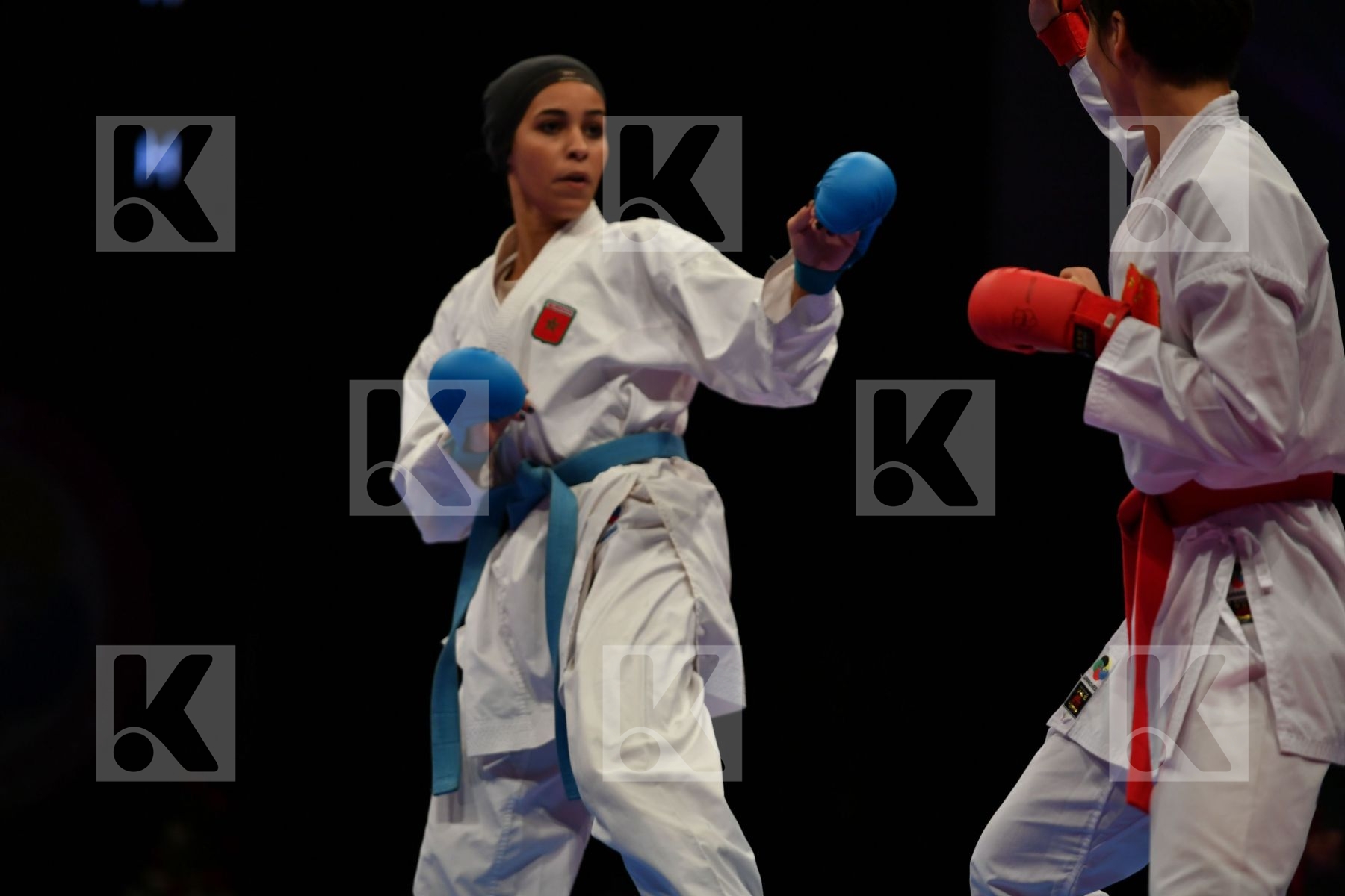 China Female kumite -61 kg Karchali  Najlae Morocco Yin Xiaoyan