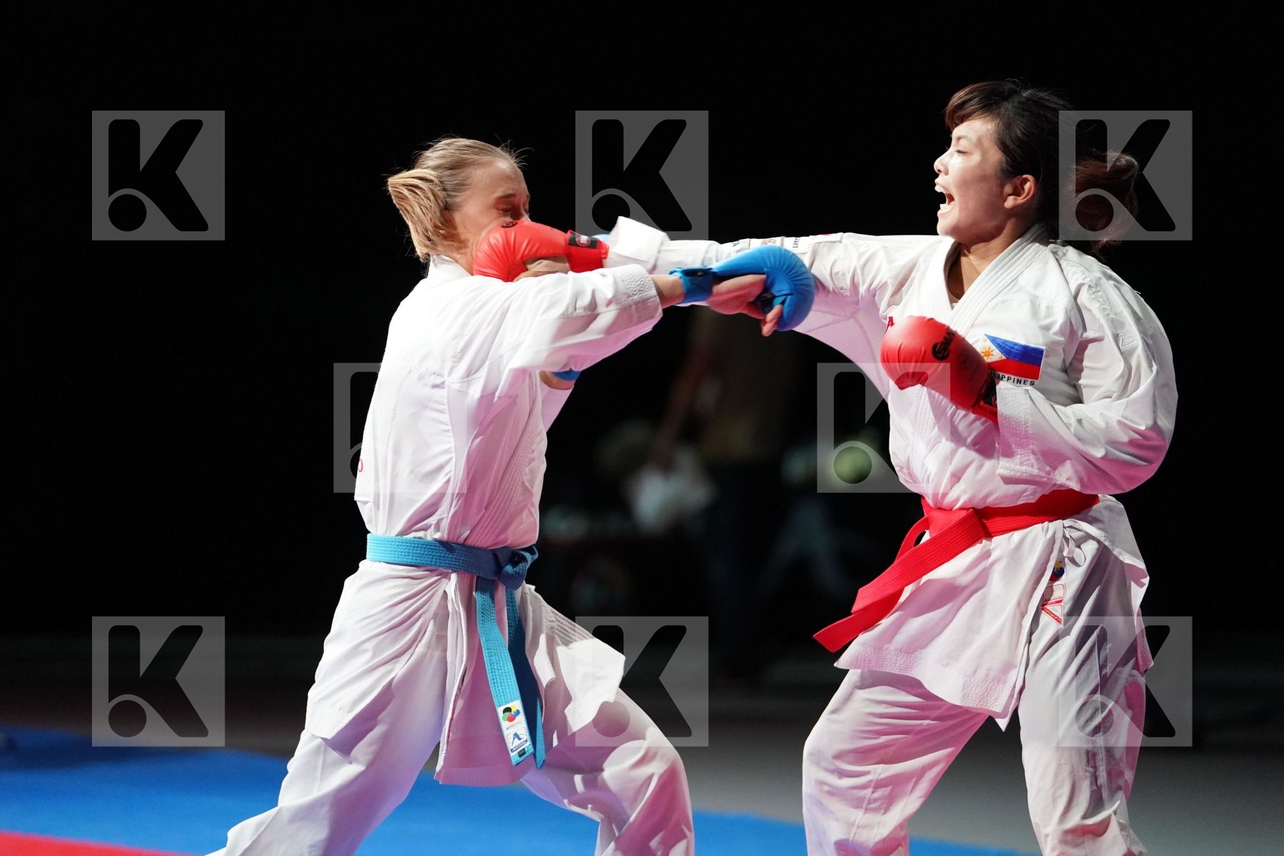 TSUKII JUNNA (PHILIPPINE) vs KOULINKOVITCH MARIYA (BELARUS) in Senior Kumite -50 Kg - Bronze bout