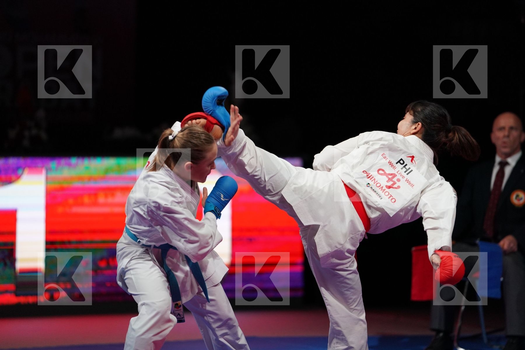 TSUKII JUNNA (PHILIPPINE) vs KOULINKOVITCH MARIYA (BELARUS) in Senior Kumite -50 Kg - Bronze bout