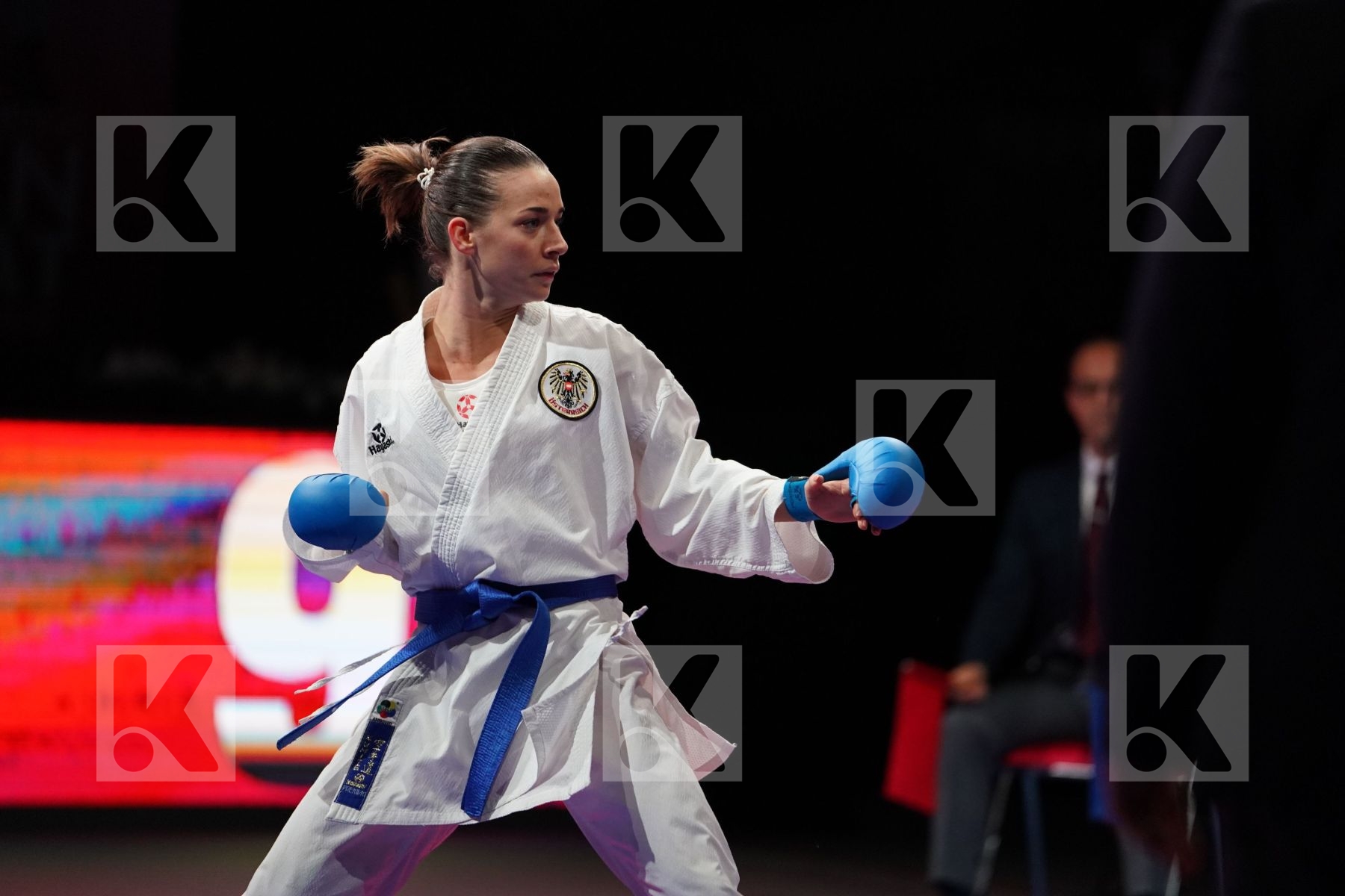 KU TSUI-PING (CHINESE TAIPEI) vs PLANK BETTINA (AUSTRIA) in Senior Kumite -50 Kg - Bronze bout