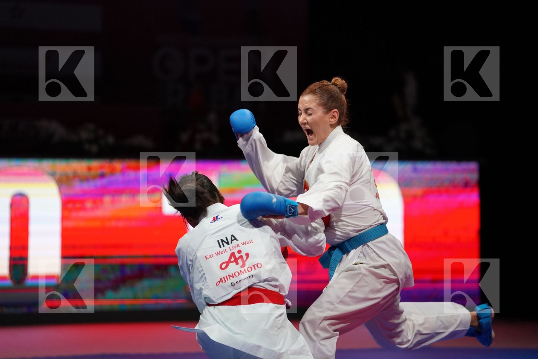 AGUNG SANISTYARANI COK ISTRI (INDONESIA) VS YAKAN TUBA (TURKEY) in Senior Kumite -55 Kg - Bronze bout