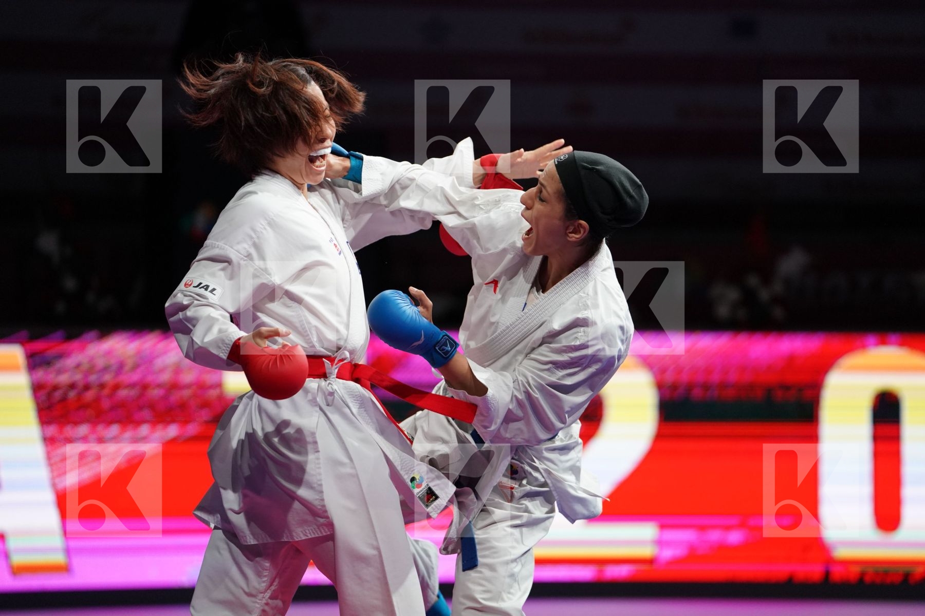 YAMADA SARA (JAPAN) VS KHAKSAR TRAVAT (IRAN) in Senior Kumite -55 Kg - Bronze bout