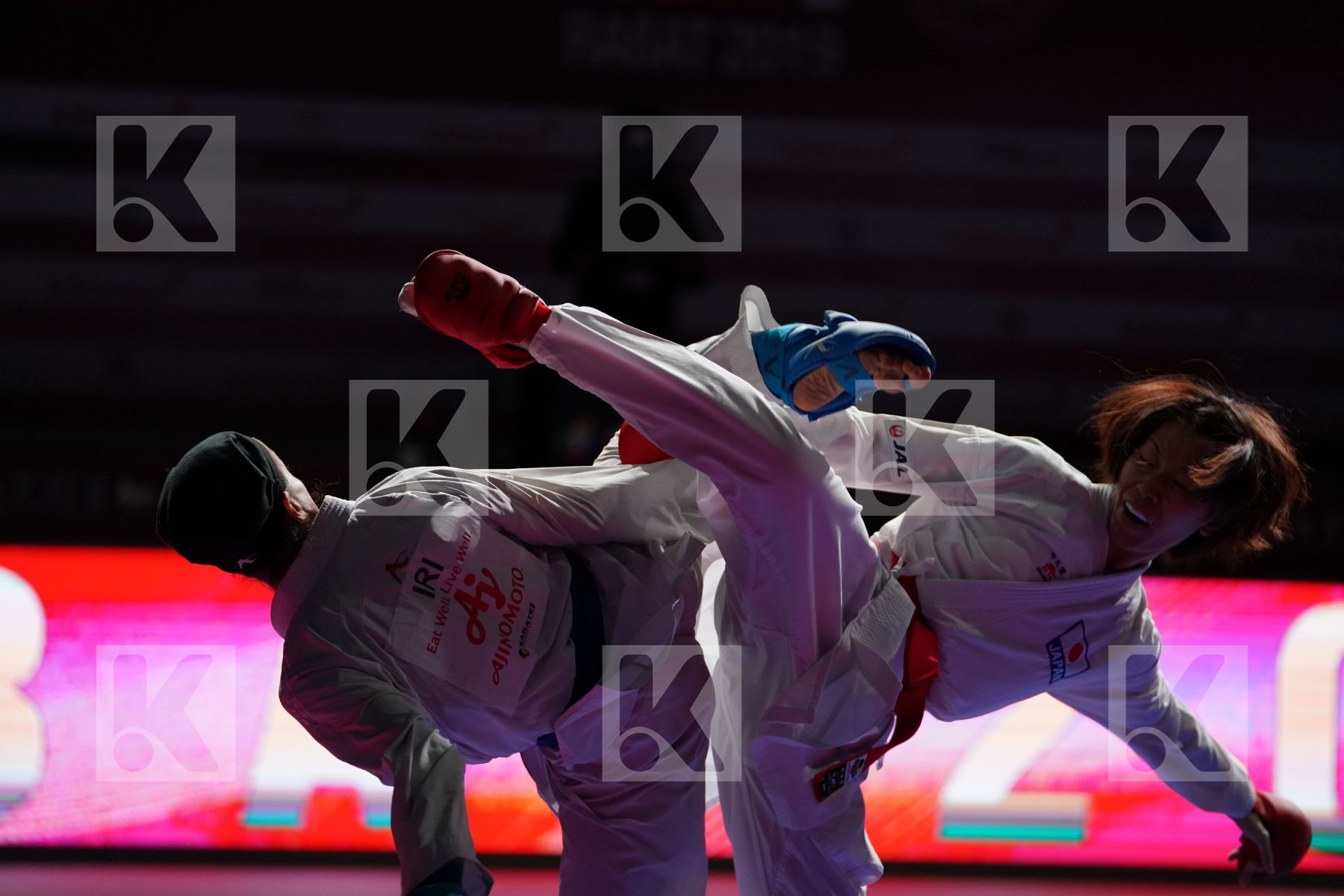YAMADA SARA (JAPAN) VS KHAKSAR TRAVAT (IRAN) in Senior Kumite -55 Kg - Bronze bout