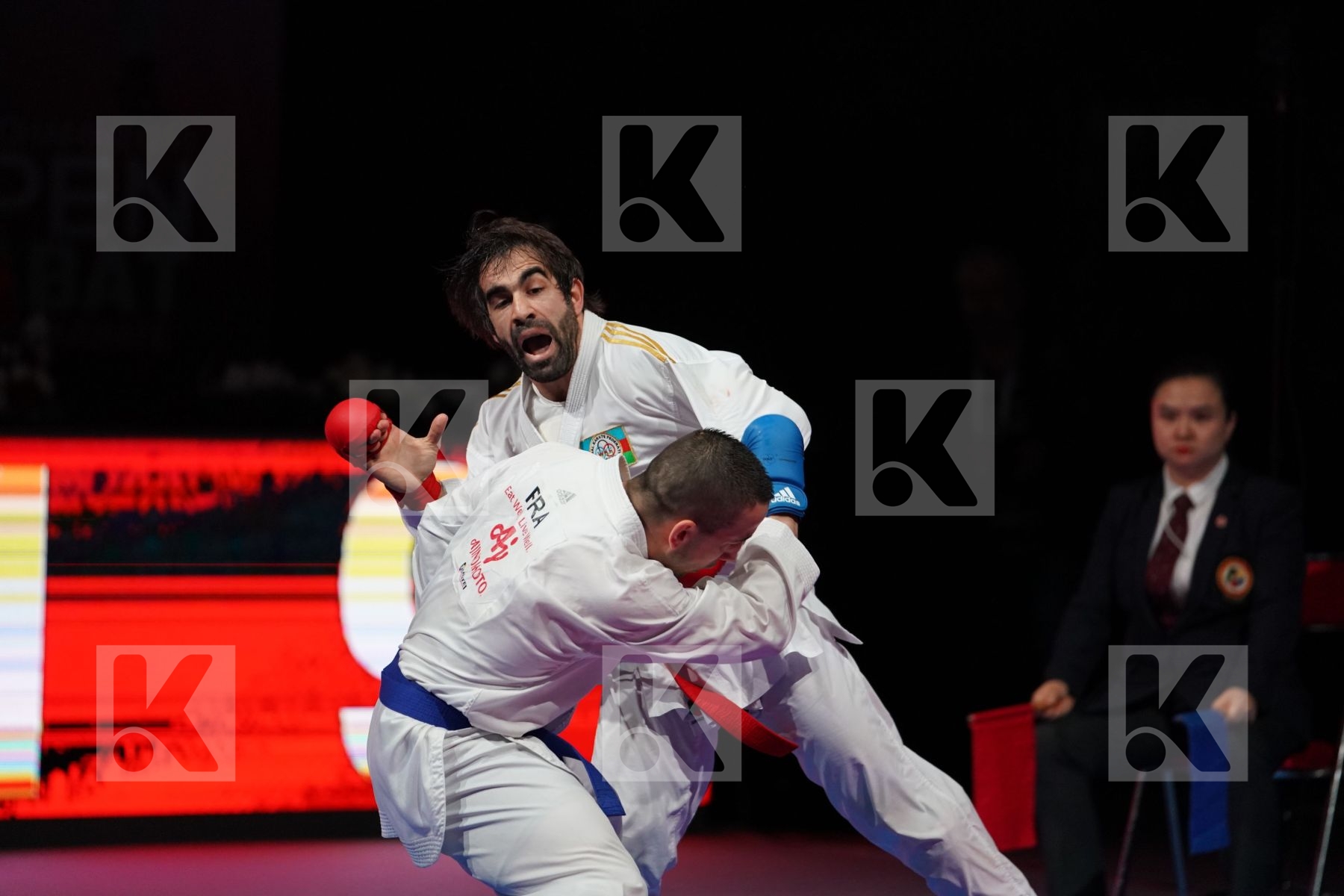 AGHAYEV RAFAEL (AZERBAIJAN) VS DA COSTA LOGAN (FRANCE) in Senior Kumite -75 Kg - Bronze bout