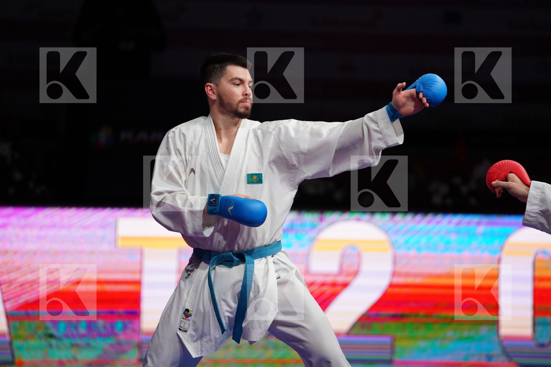 JAKUPI BERAT (MACEDONIA) VS CHIKHMAREV IGOR (KAZAKHSTAN) in Senior Kumite -84 Kg - Bronze bout