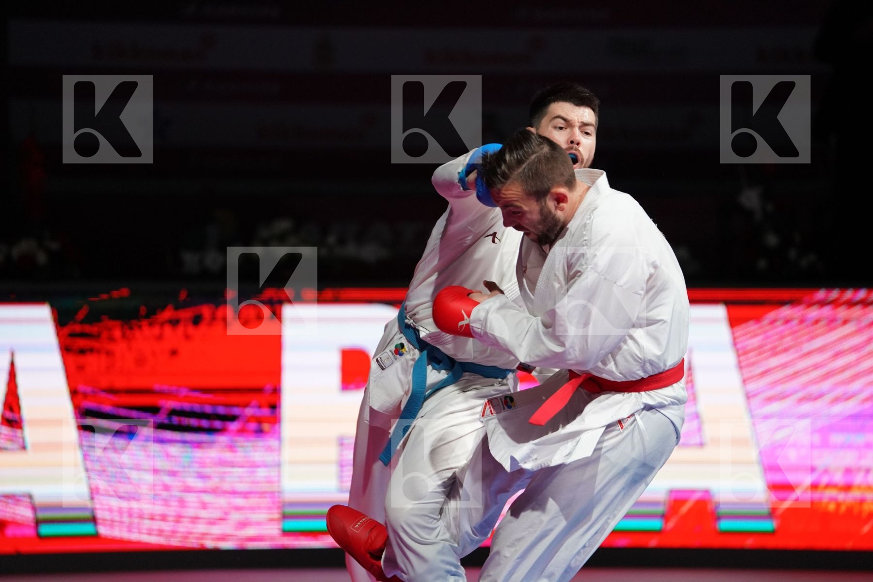 JAKUPI BERAT (MACEDONIA) VS CHIKHMAREV IGOR (KAZAKHSTAN) in Senior Kumite -84 Kg - Bronze bout