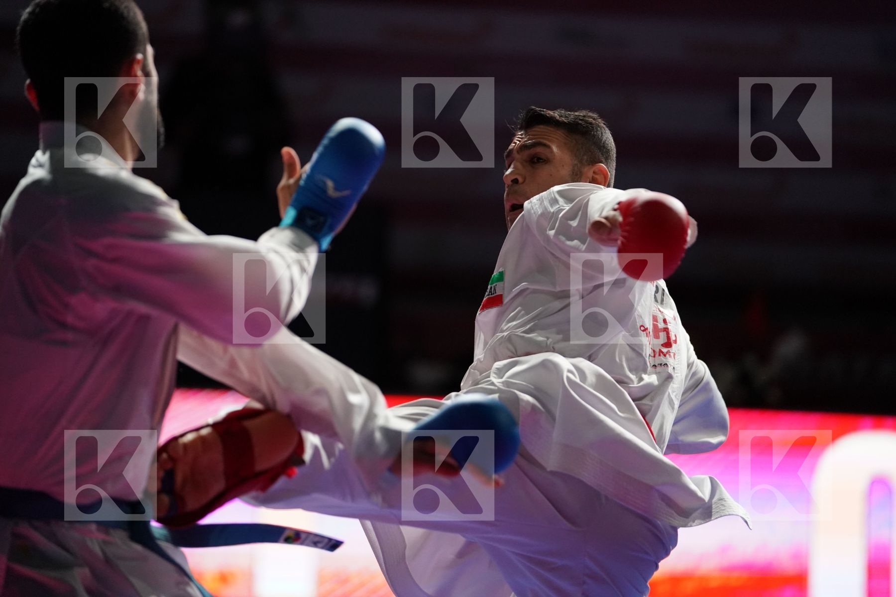 POORSHAB ZABIOLLAH (IRAN) VS AKTAS UGUR (TURKEY) in Senior Kumite -84 Kg - Bronze bout