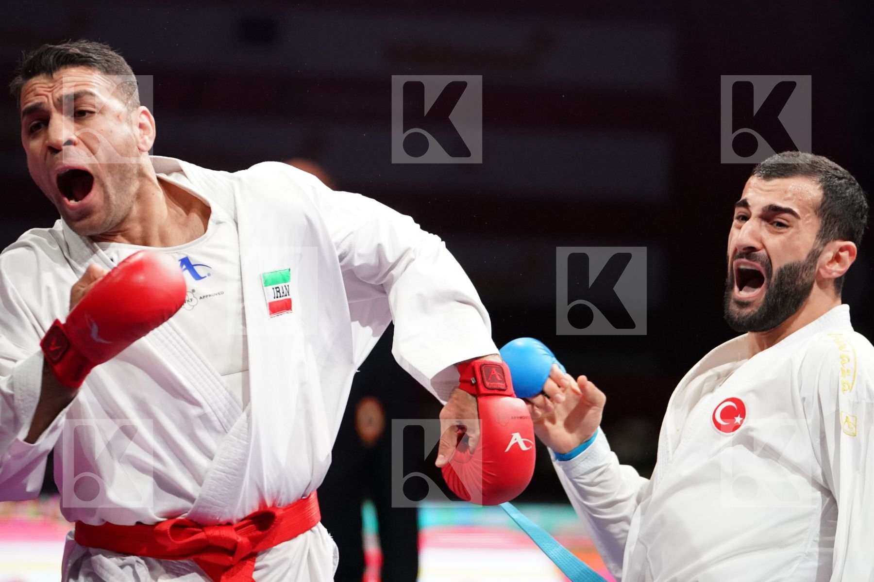 POORSHAB ZABIOLLAH (IRAN) VS AKTAS UGUR (TURKEY) in Senior Kumite -84 Kg - Bronze bout