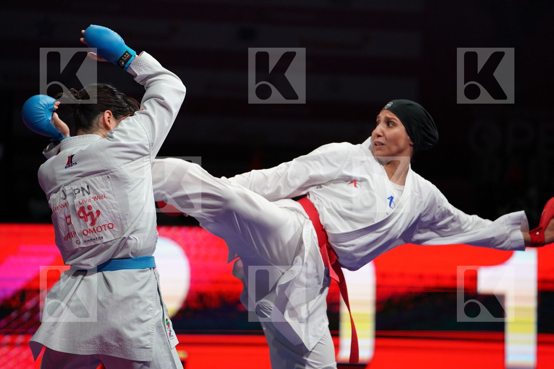 ABBASLI HAMIDEH (IRAN) VS SAITO AYAKA (JAPAN) in Senior Kumite 68+ Kg - Bronze bout