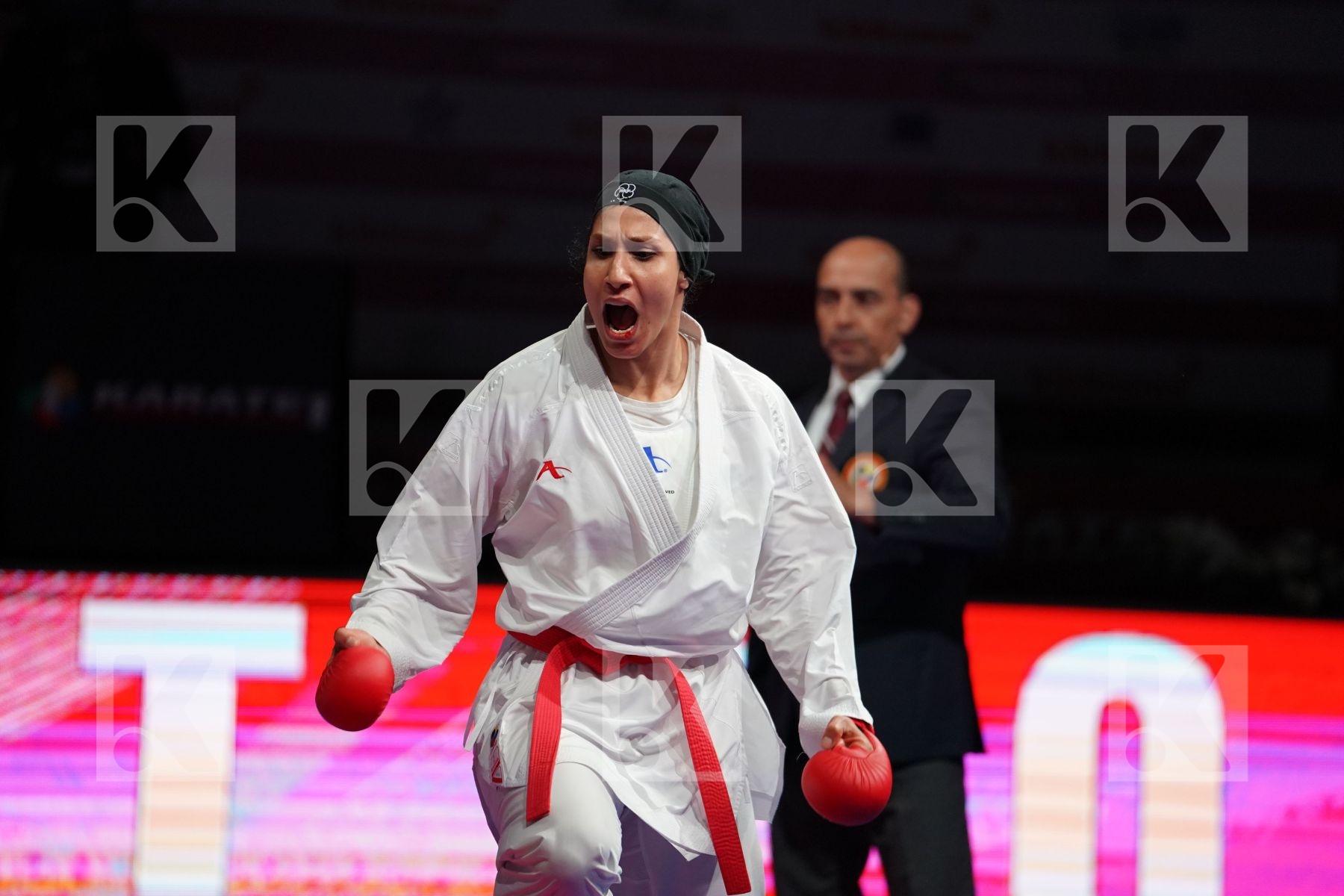 ABBASLI HAMIDEH (IRAN) VS SAITO AYAKA (JAPAN) in Senior Kumite 68+ Kg - Bronze bout