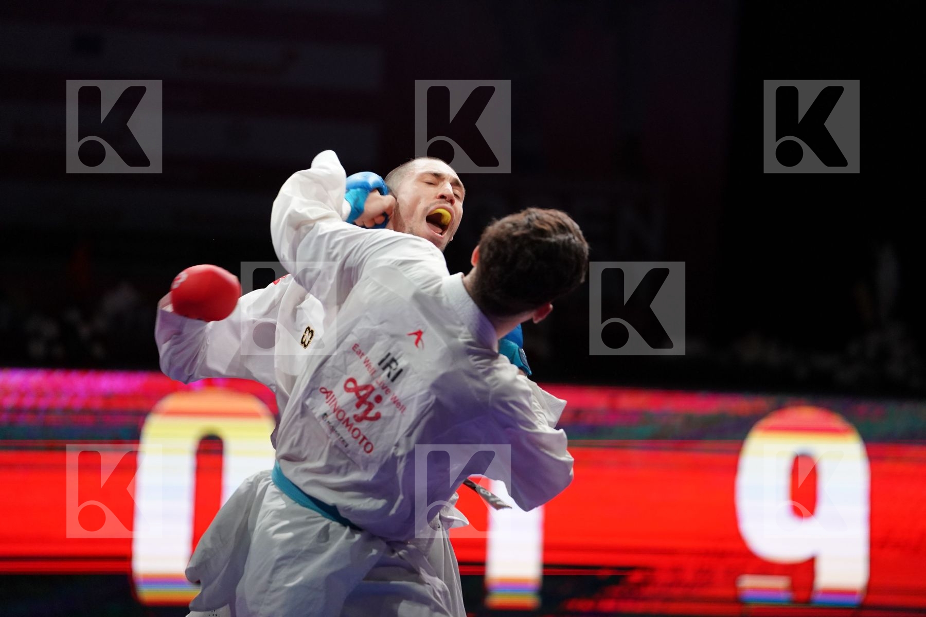 HORUNA STANISLAV (UKRAINE) VS ASIABARI ALI ASGHAR (IRAN) in Senior Kumite -75 Kg - Gold bout