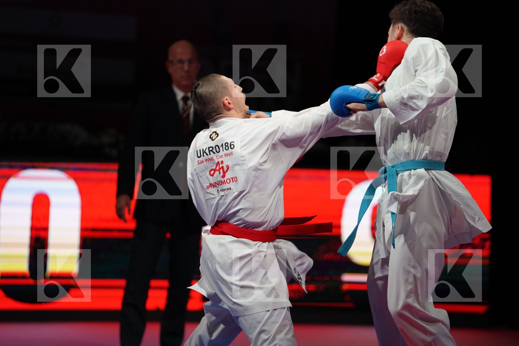 HORUNA STANISLAV (UKRAINE) VS ASIABARI ALI ASGHAR (IRAN) in Senior Kumite -75 Kg - Gold bout