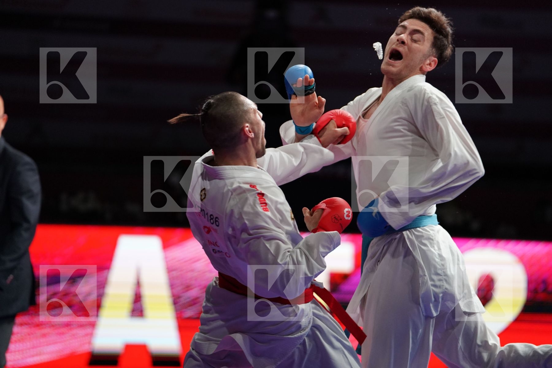 HORUNA STANISLAV (UKRAINE) VS ASIABARI ALI ASGHAR (IRAN) in Senior Kumite -75 Kg - Gold bout