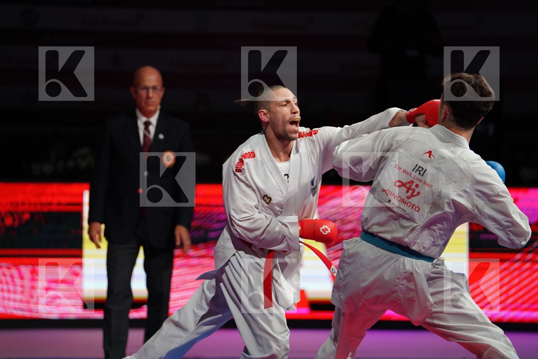 HORUNA STANISLAV (UKRAINE) VS ASIABARI ALI ASGHAR (IRAN) in Senior Kumite -75 Kg - Gold bout