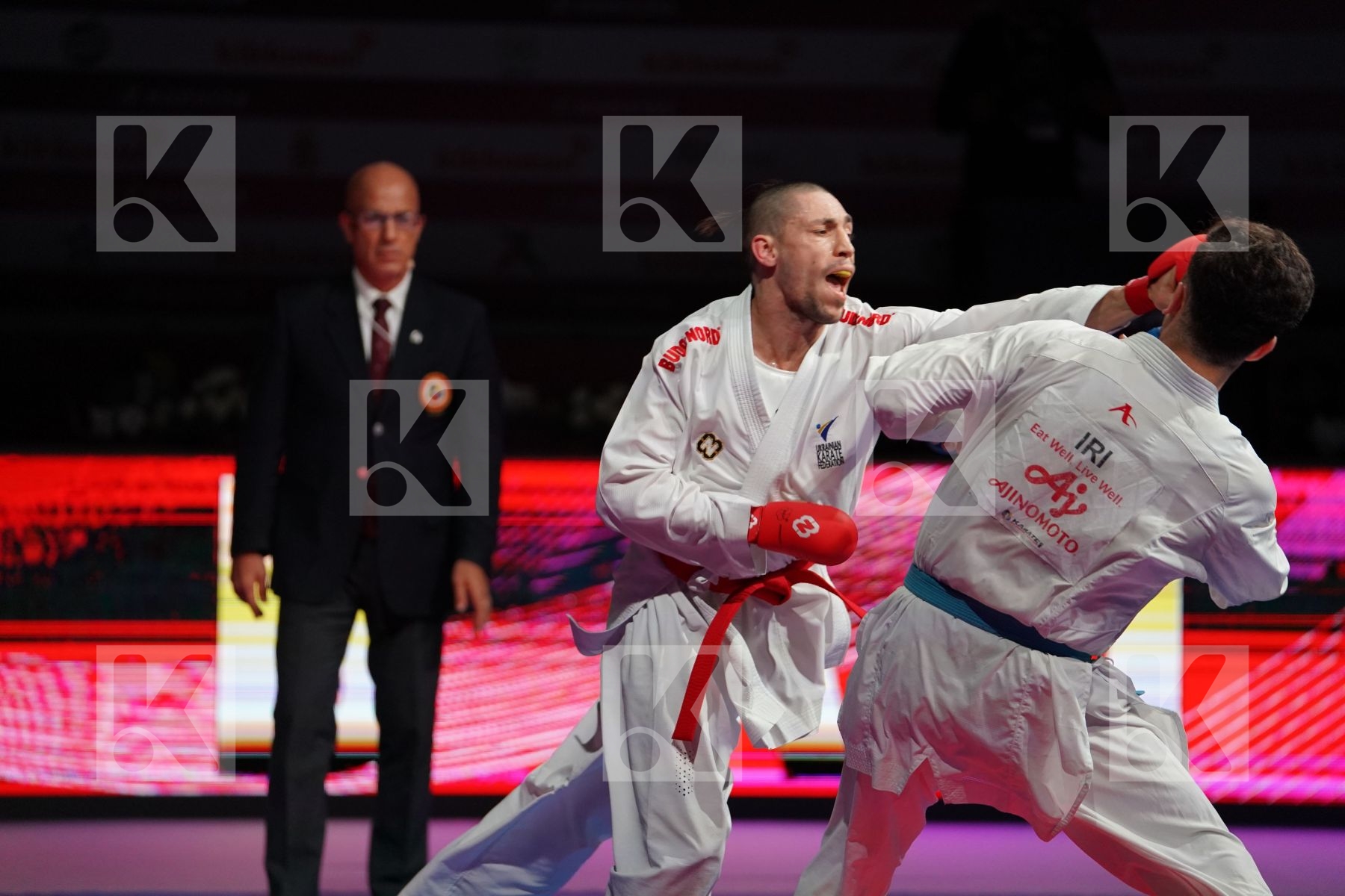 HORUNA STANISLAV (UKRAINE) VS ASIABARI ALI ASGHAR (IRAN) in Senior Kumite -75 Kg - Gold bout