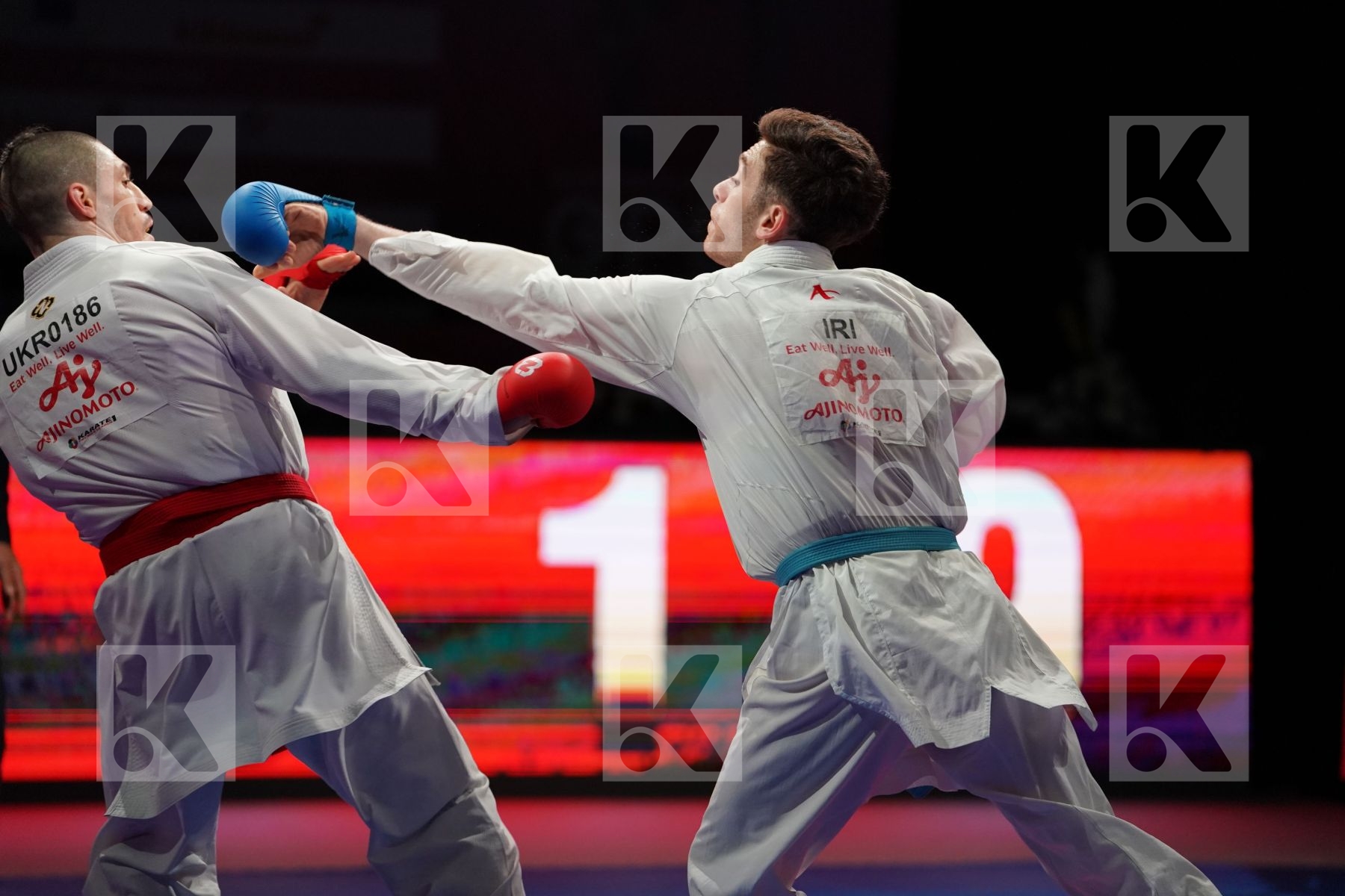 HORUNA STANISLAV (UKRAINE) VS ASIABARI ALI ASGHAR (IRAN) in Senior Kumite -75 Kg - Gold bout