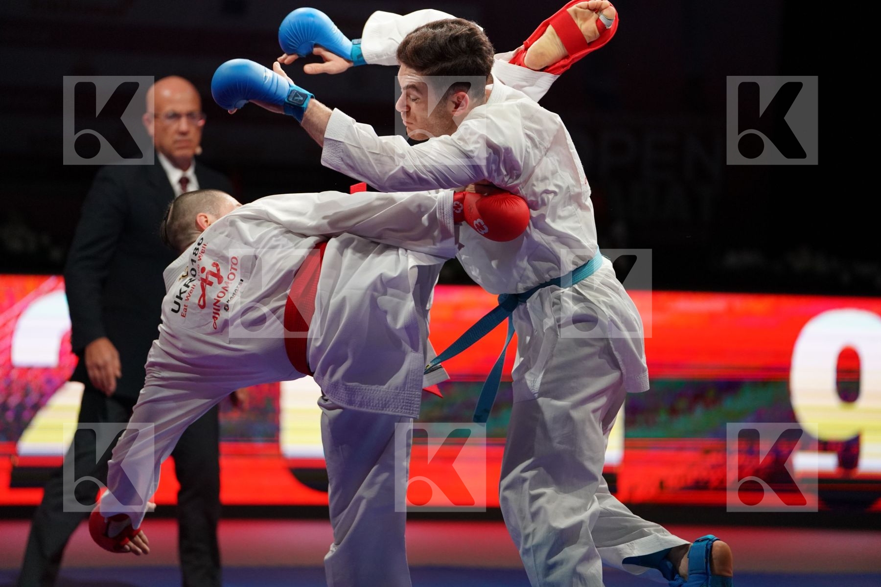 HORUNA STANISLAV (UKRAINE) VS ASIABARI ALI ASGHAR (IRAN) in Senior Kumite -75 Kg - Gold bout