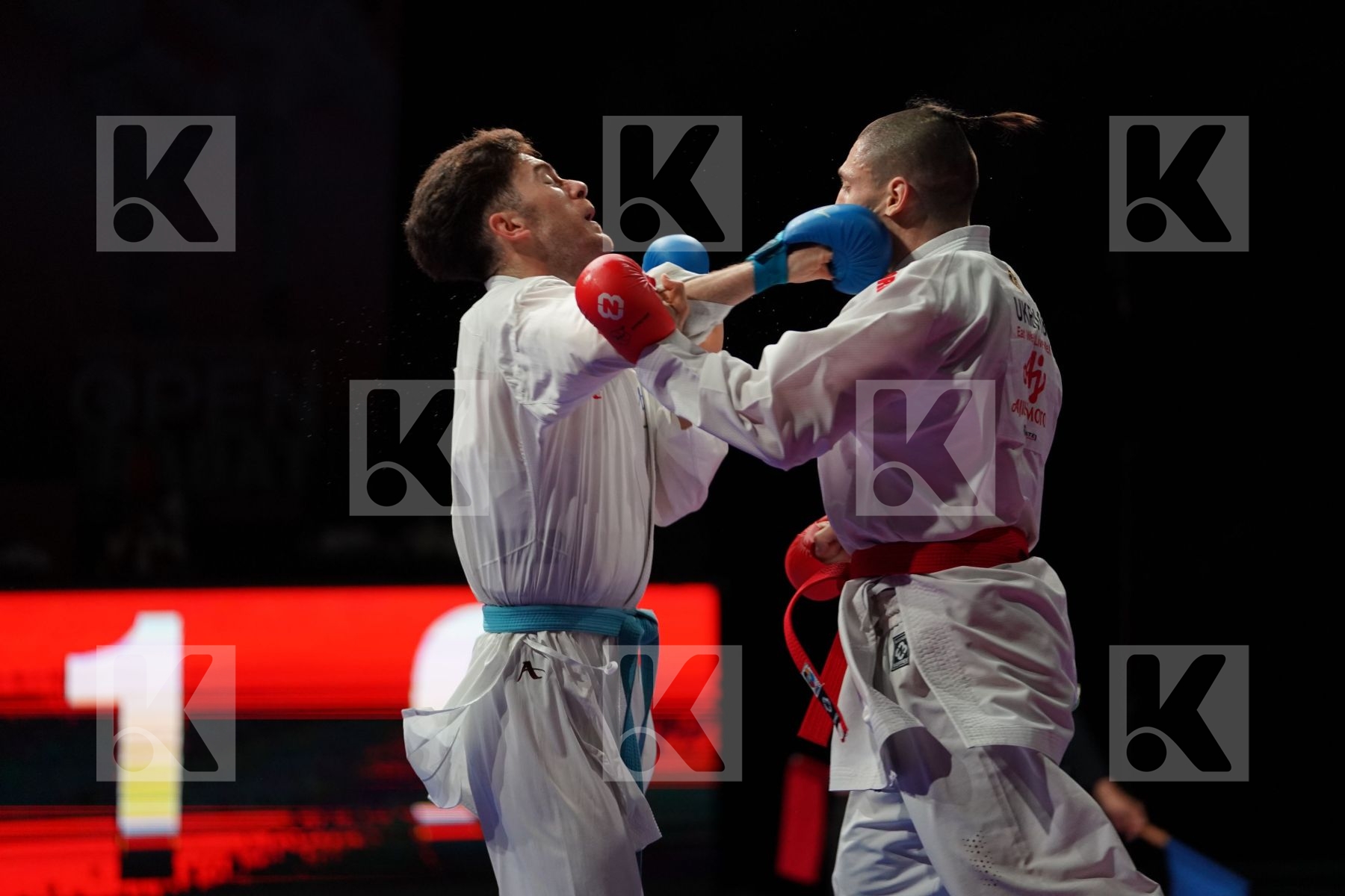 HORUNA STANISLAV (UKRAINE) VS ASIABARI ALI ASGHAR (IRAN) in Senior Kumite -75 Kg - Gold bout