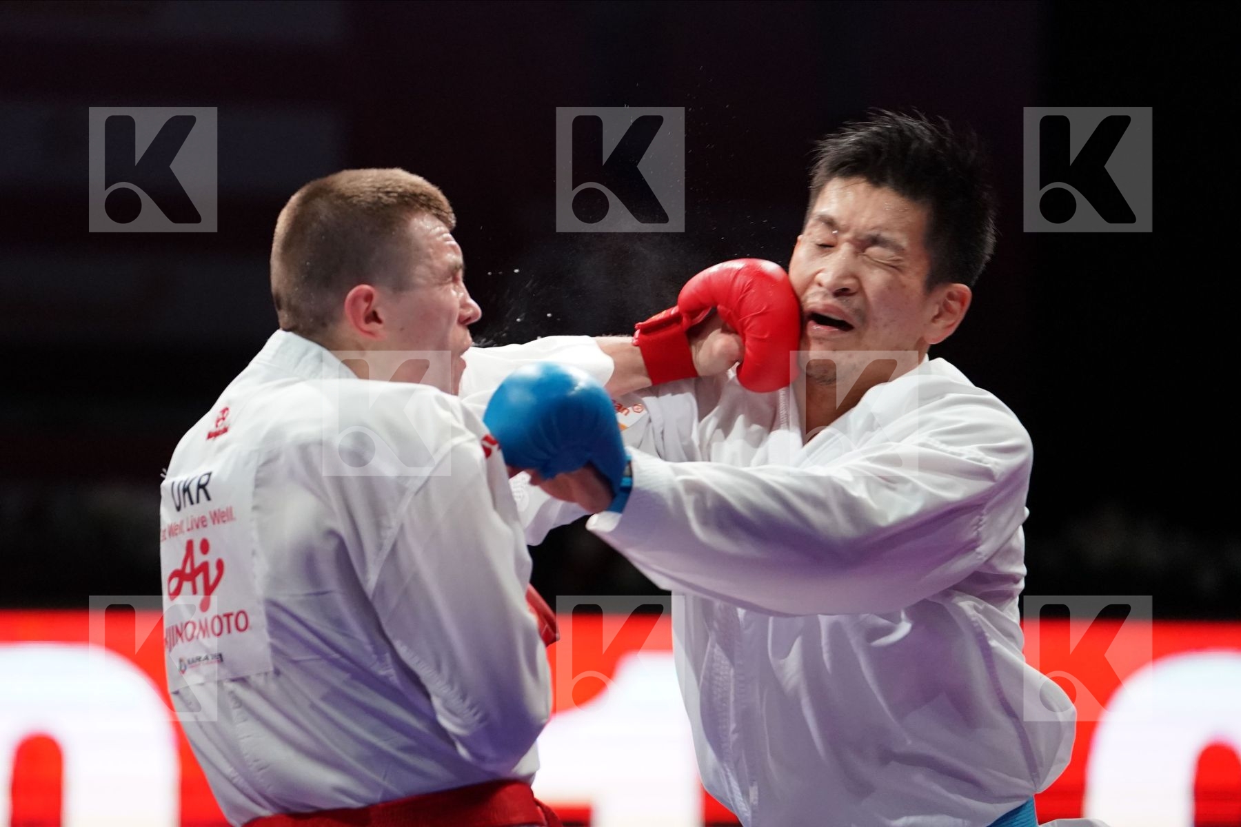 CHOBOTAR VALERII (UKRAINE) VS ARAGA RYUTARO (JAPAN) in Senior Kumite -84 Kg - Gold bout