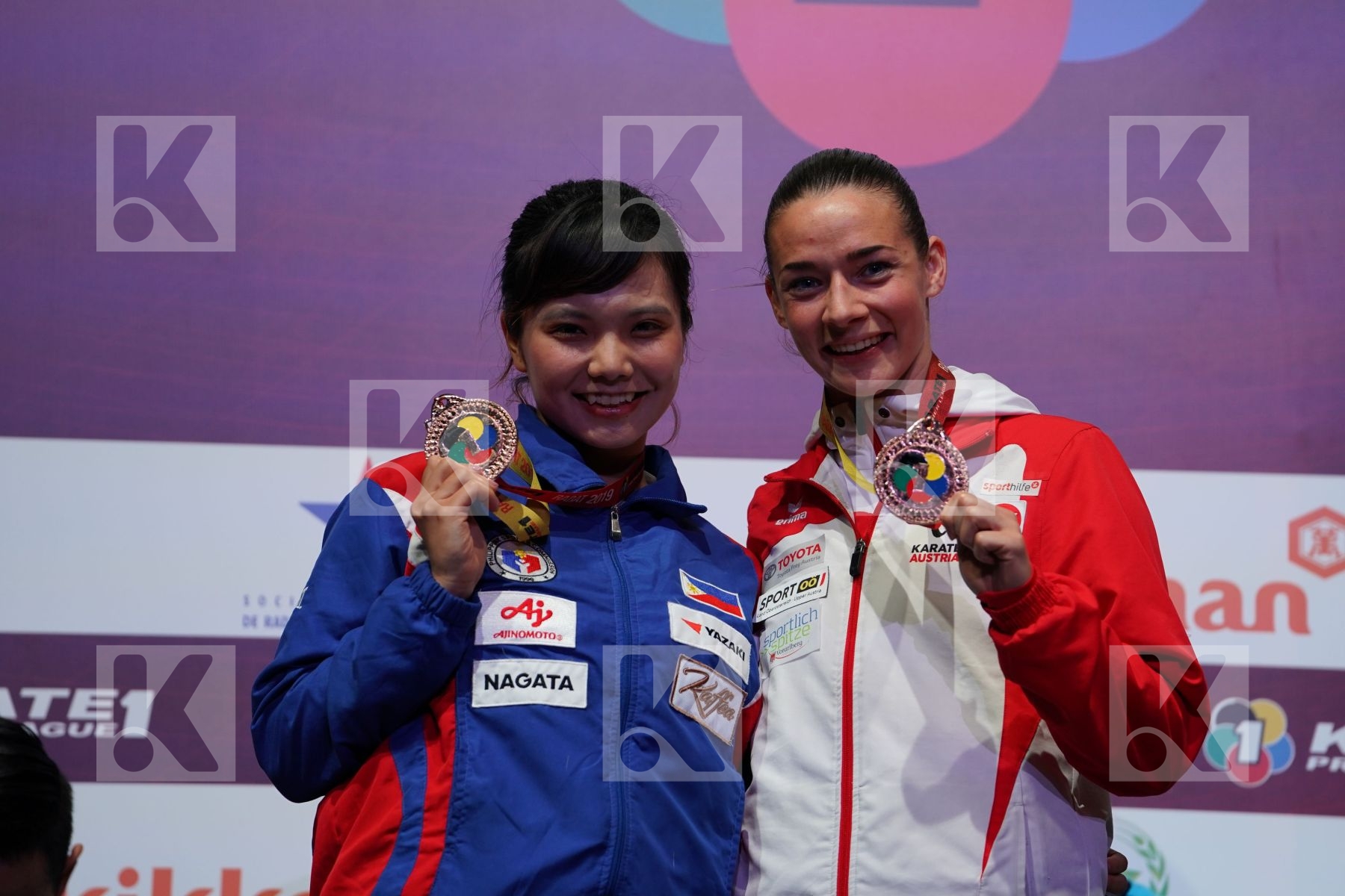 TSUKII JUNNA (PHILIPPINE), PLANK BETTINA (AUSTRIA) during podium ceremony