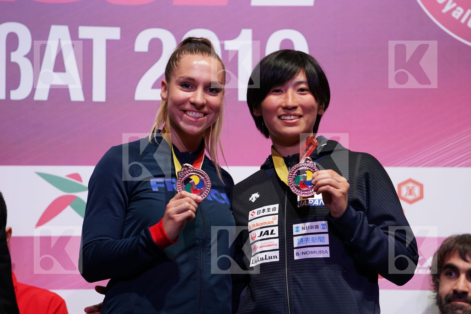 SOMEYA MAYUMI (JAPAN), PHILIPPE GWENDOLINE (FRANCE) during podium ceremony