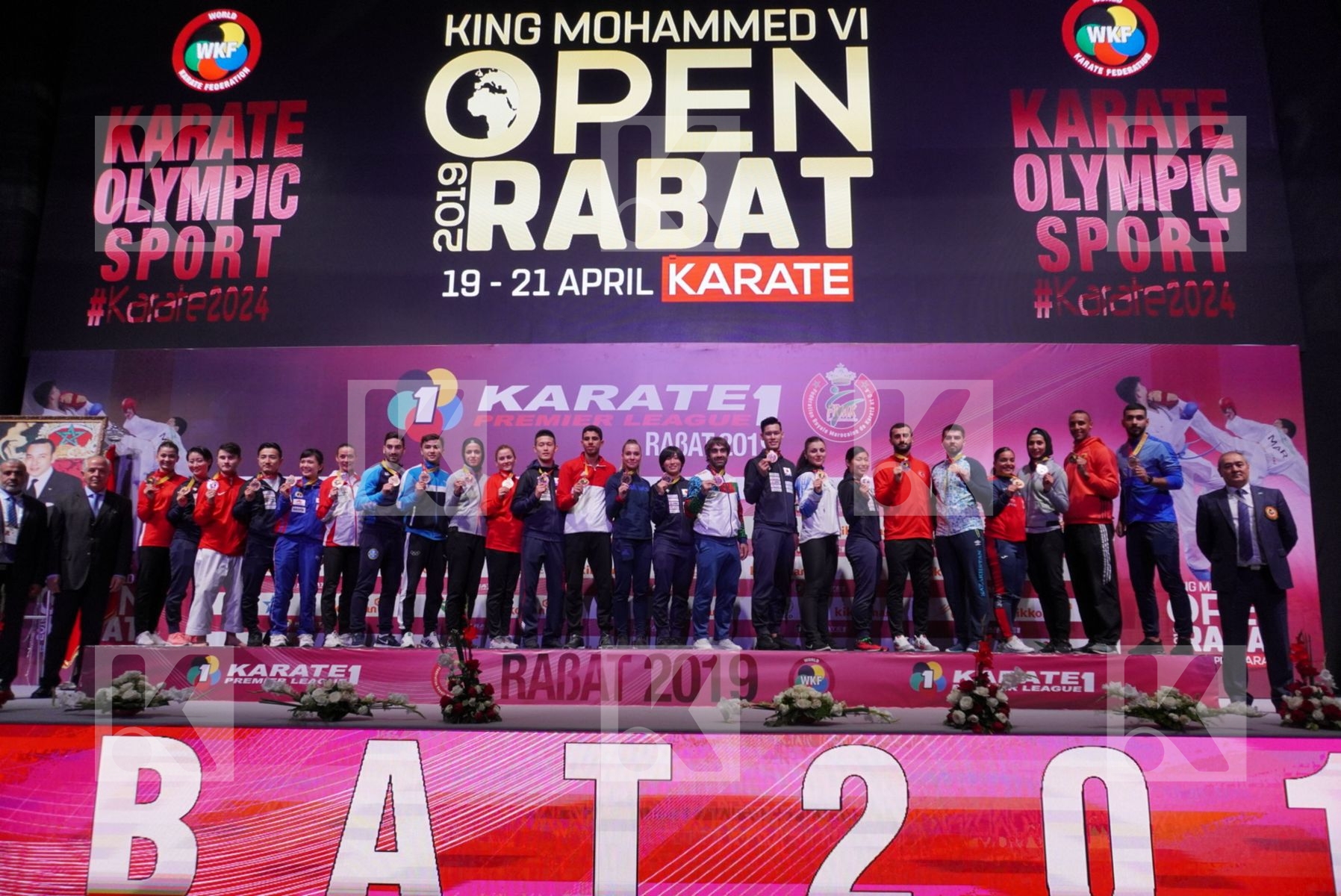 Bronze medalists during podium ceremony