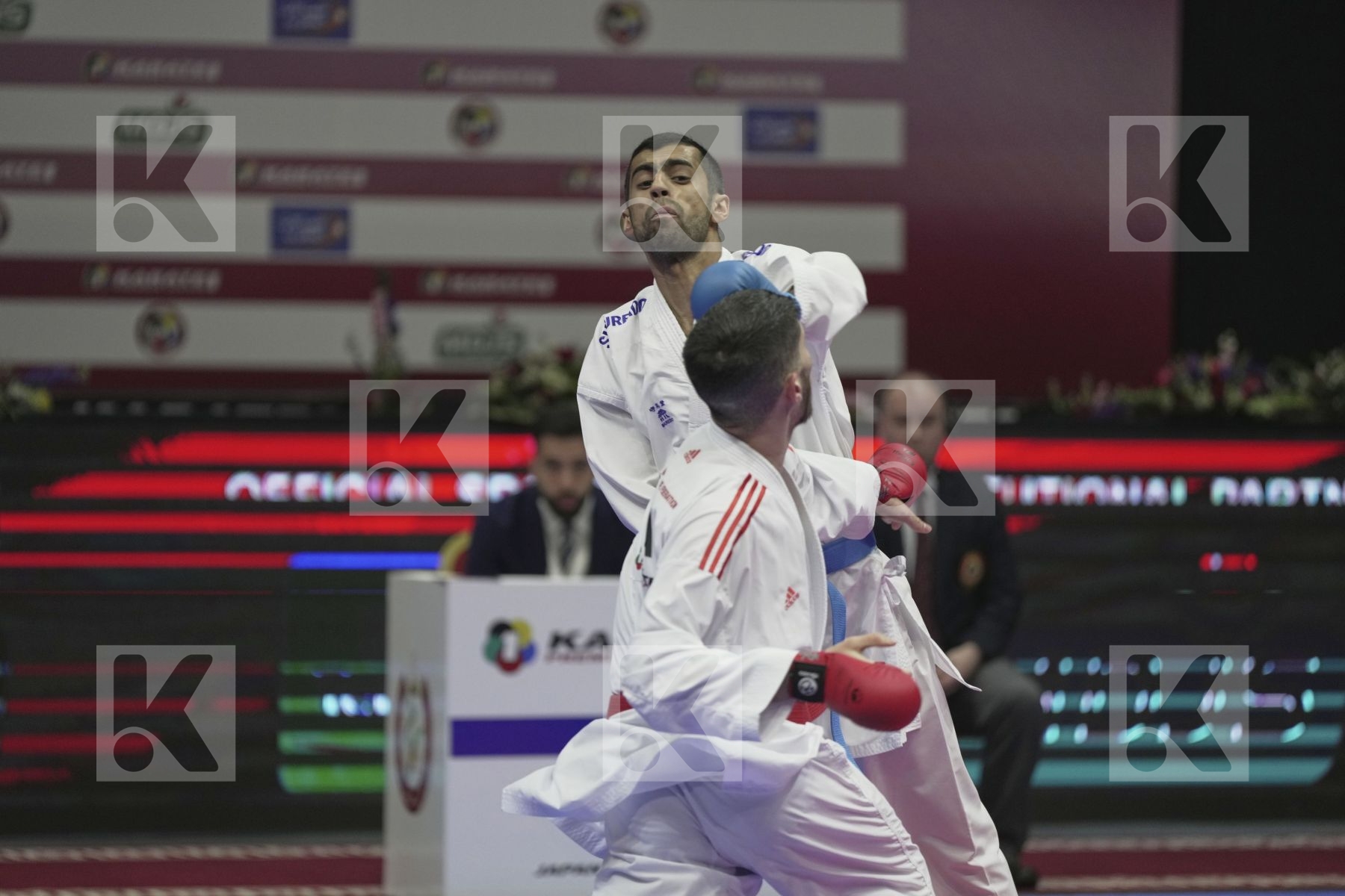 Kumite bronze bout featuring SHAABAN ABDULLAH & DE FALCO DAVID
