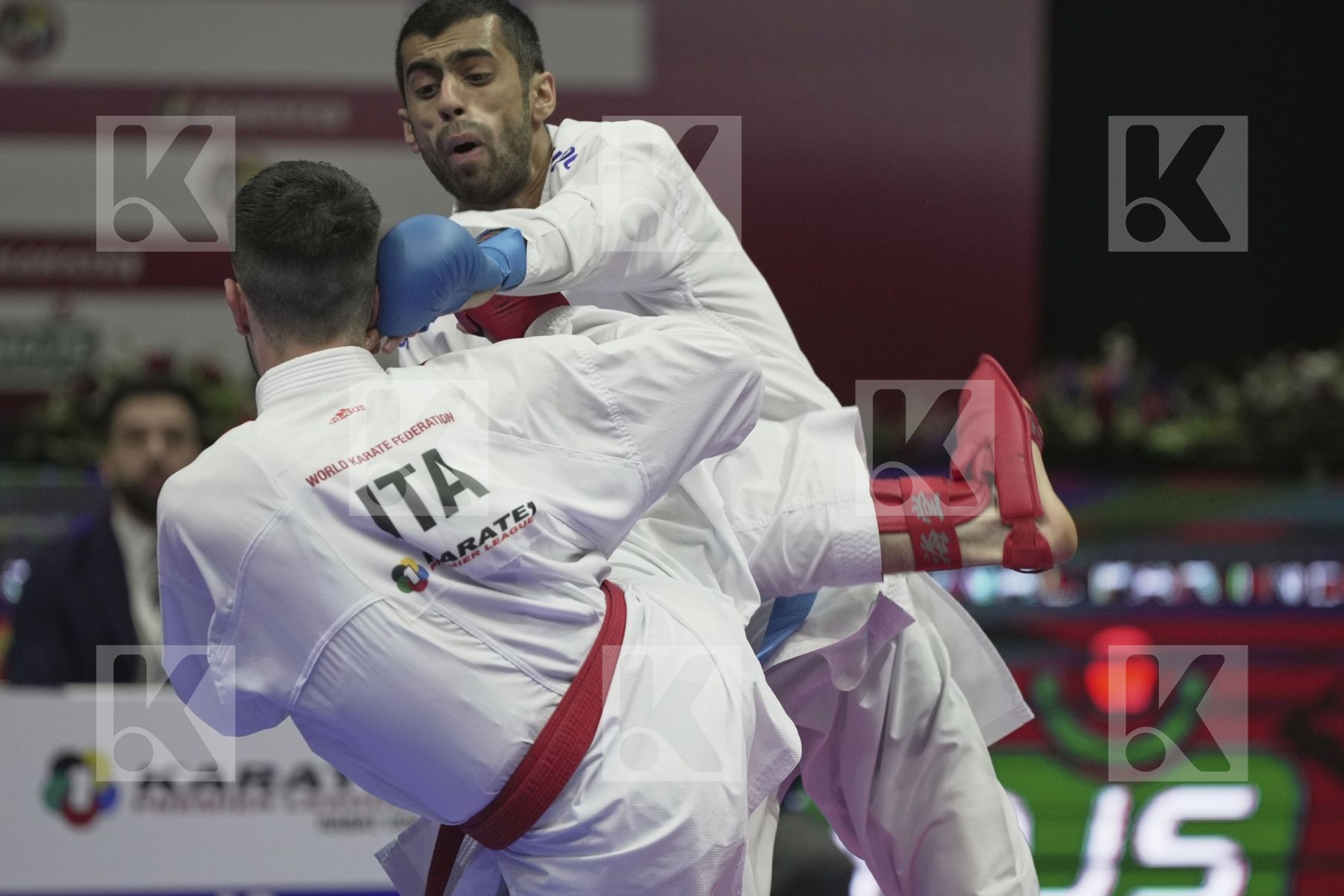 Kumite bronze bout featuring SHAABAN ABDULLAH & DE FALCO DAVID