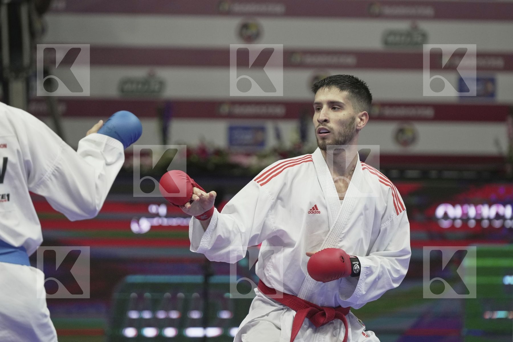 Kumite bronze bout featuring SHAABAN ABDULLAH & DE FALCO DAVID